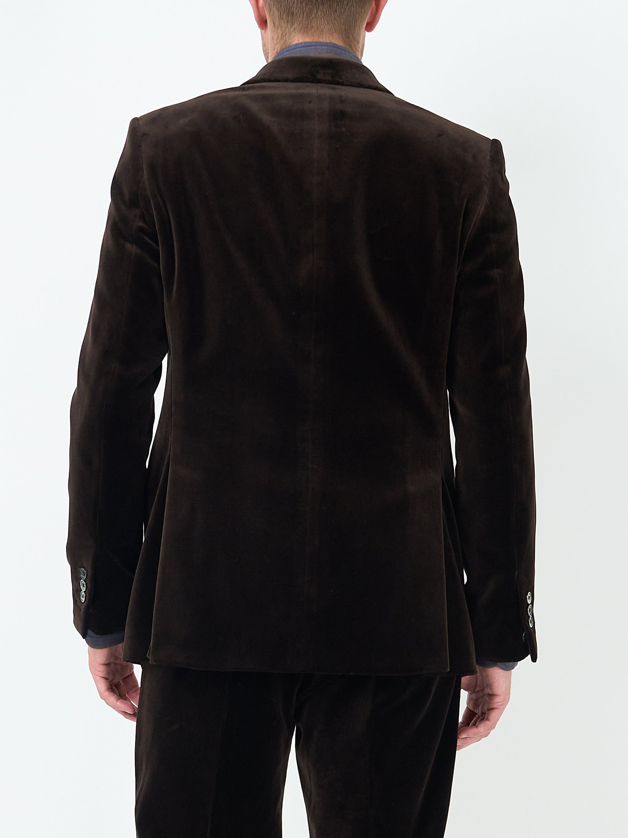 Chocolate Brown Velvet Cotton Newport Jacket
