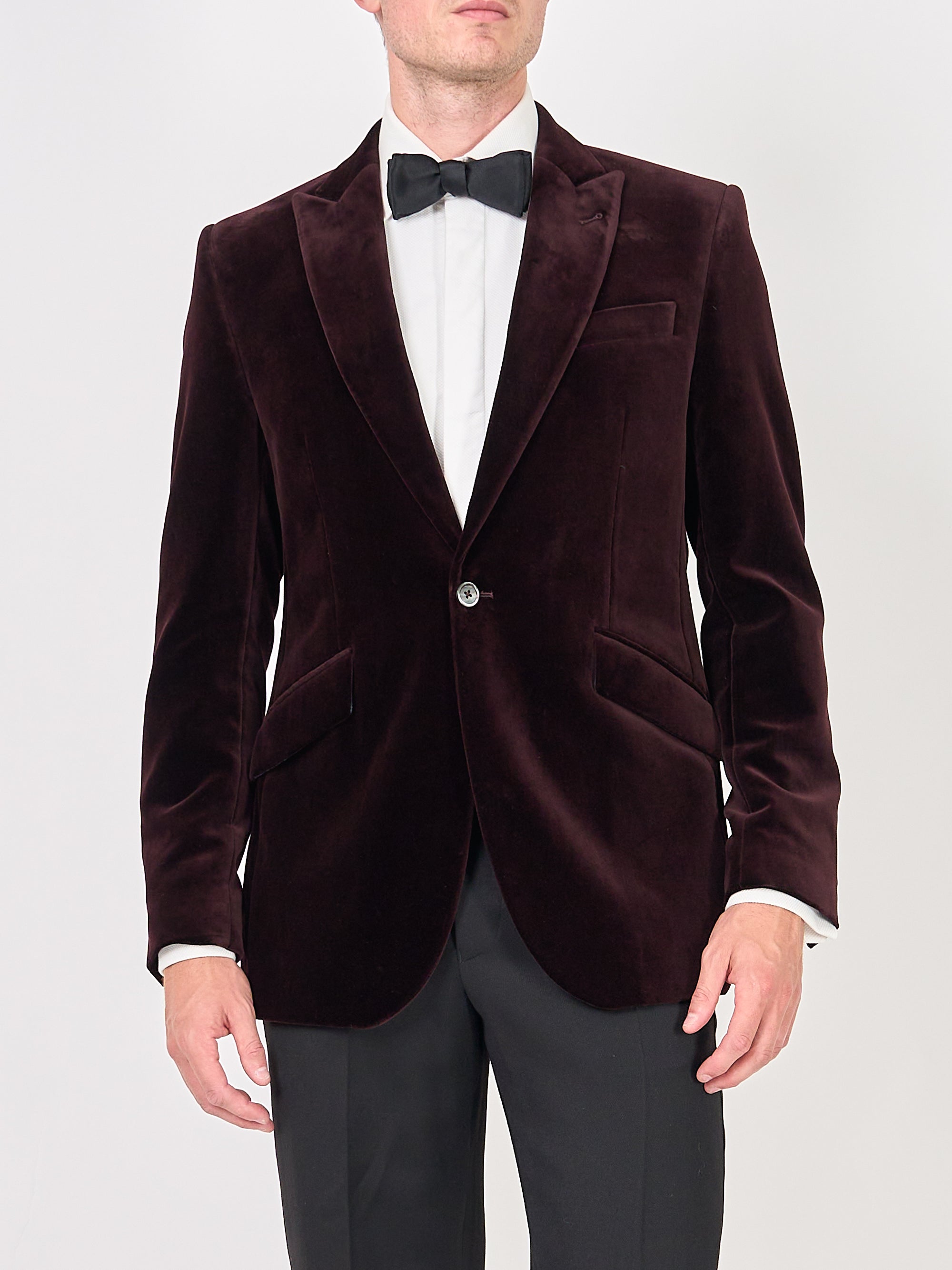 Claret Velvet Cotton Newport Jacket