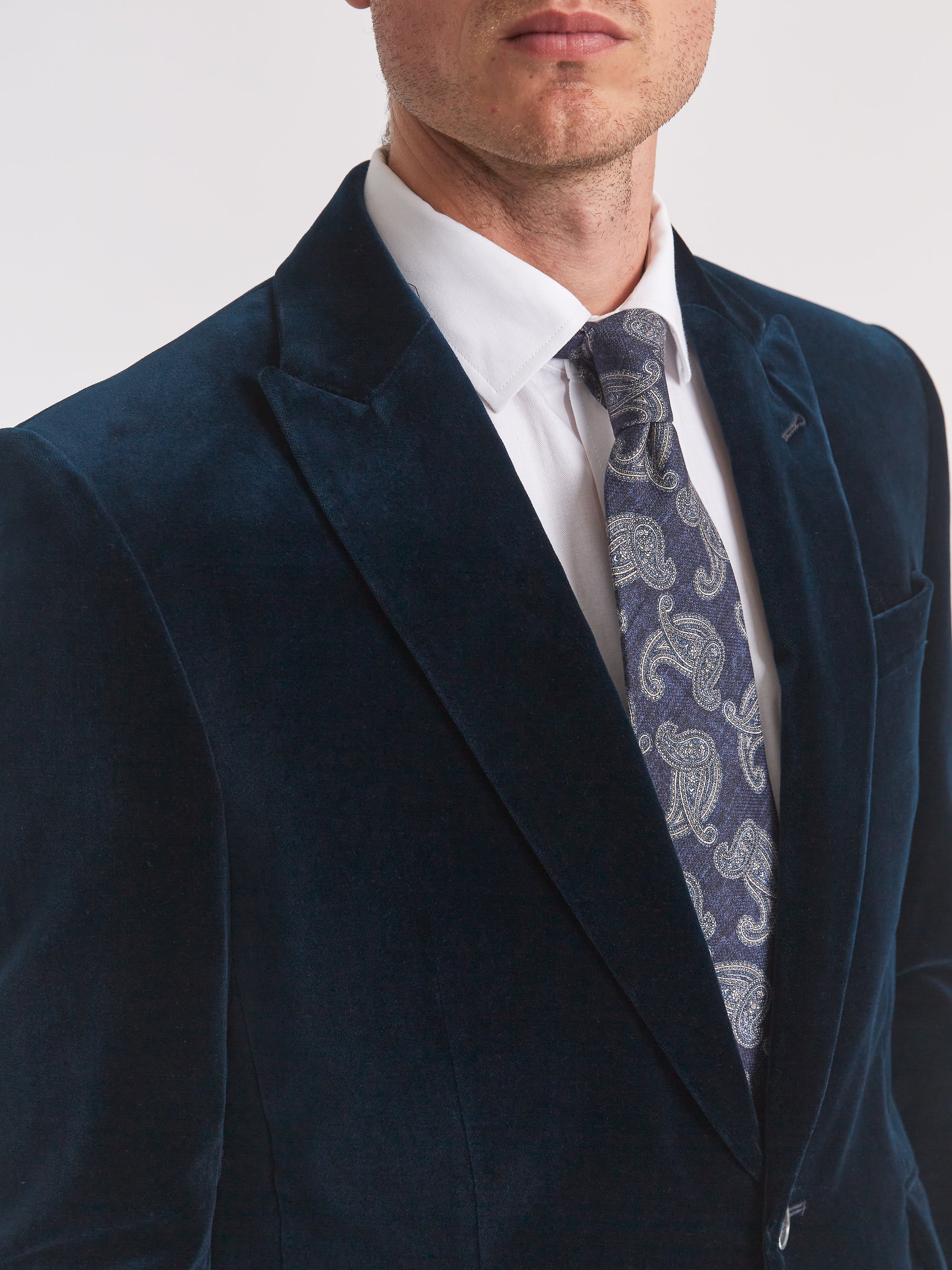 Navy Velvet Cotton Newport Jacket