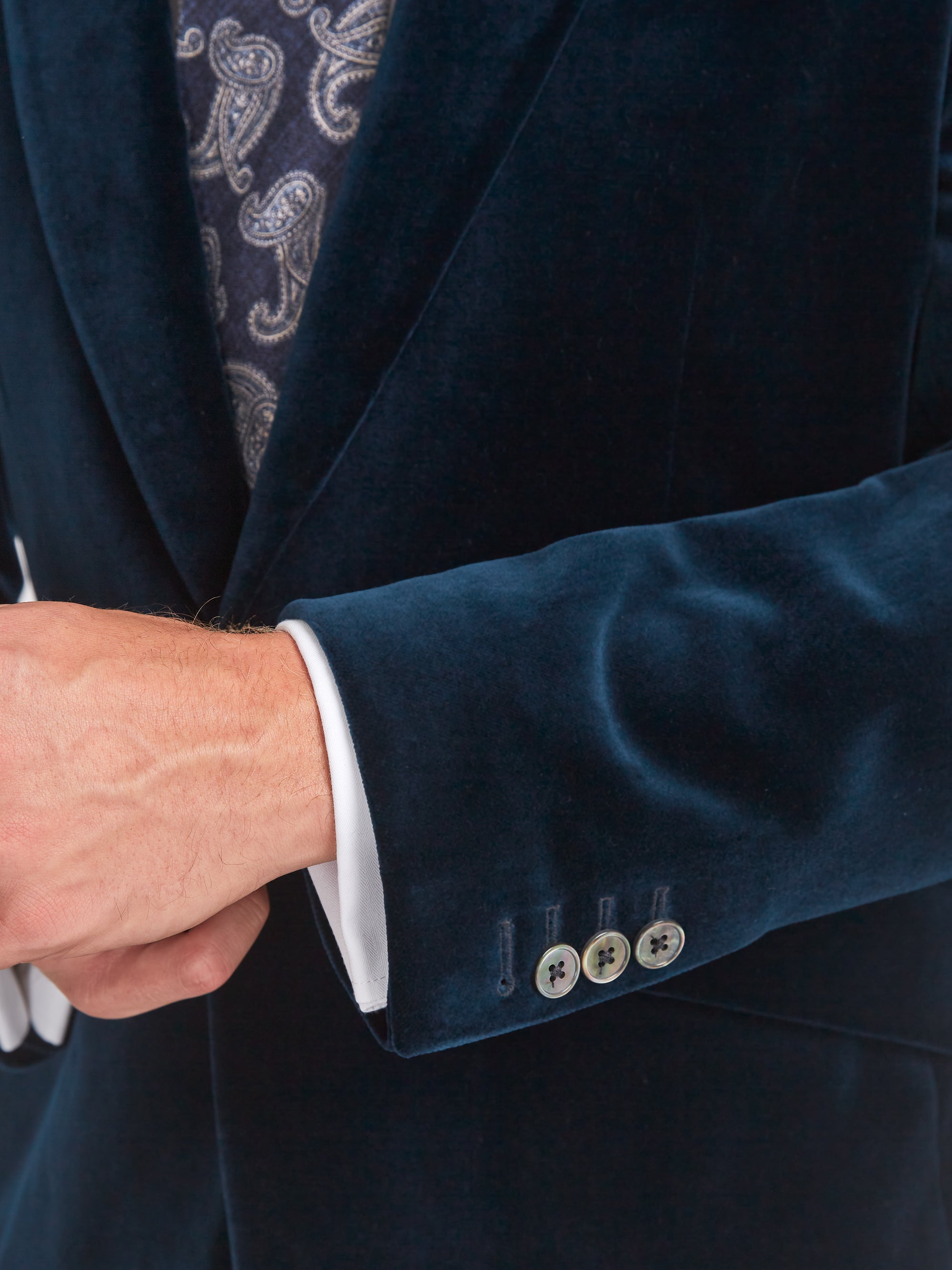 Navy Velvet Cotton Newport Jacket