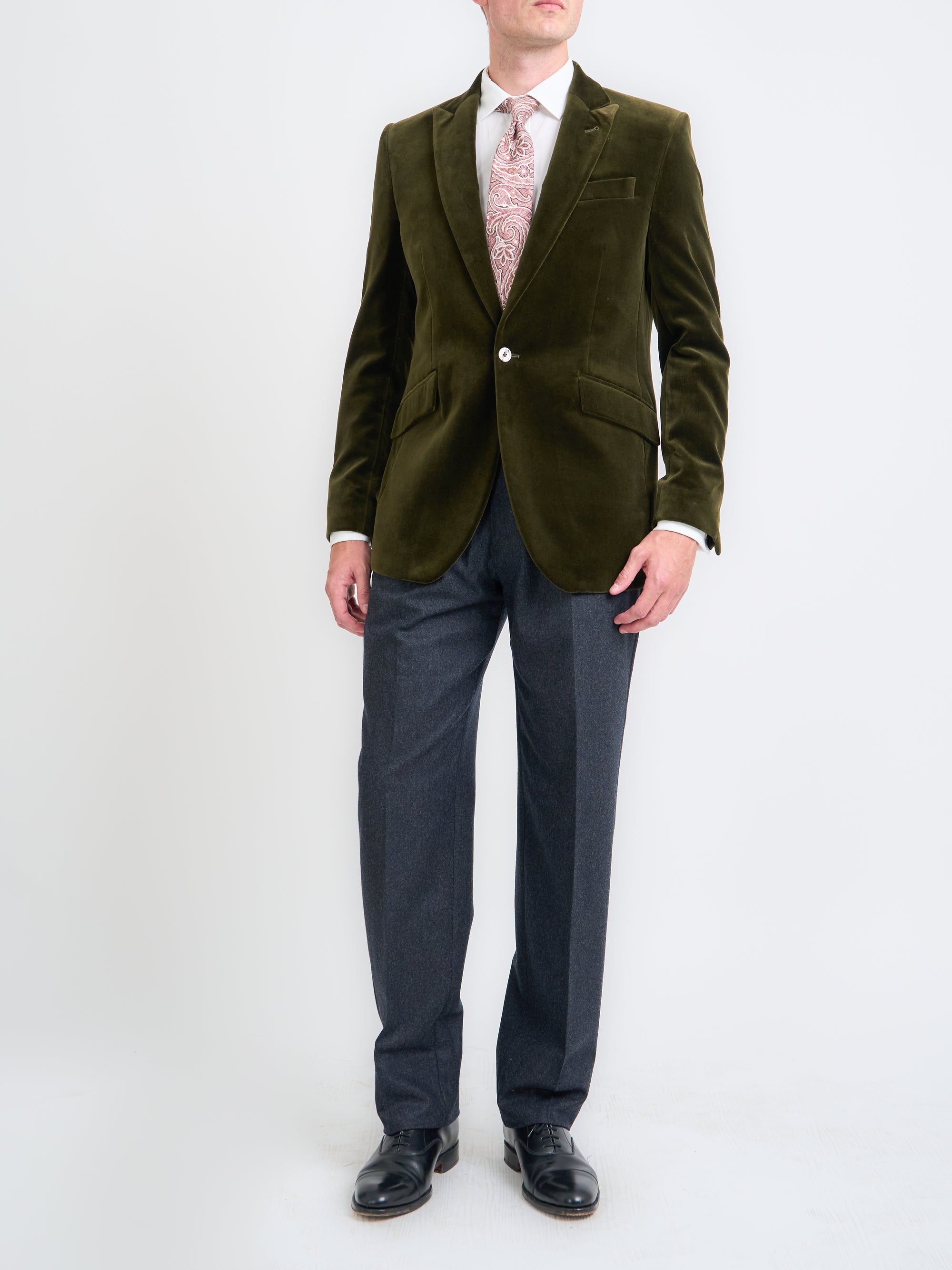 Olive Velvet Cotton Newport Jacket