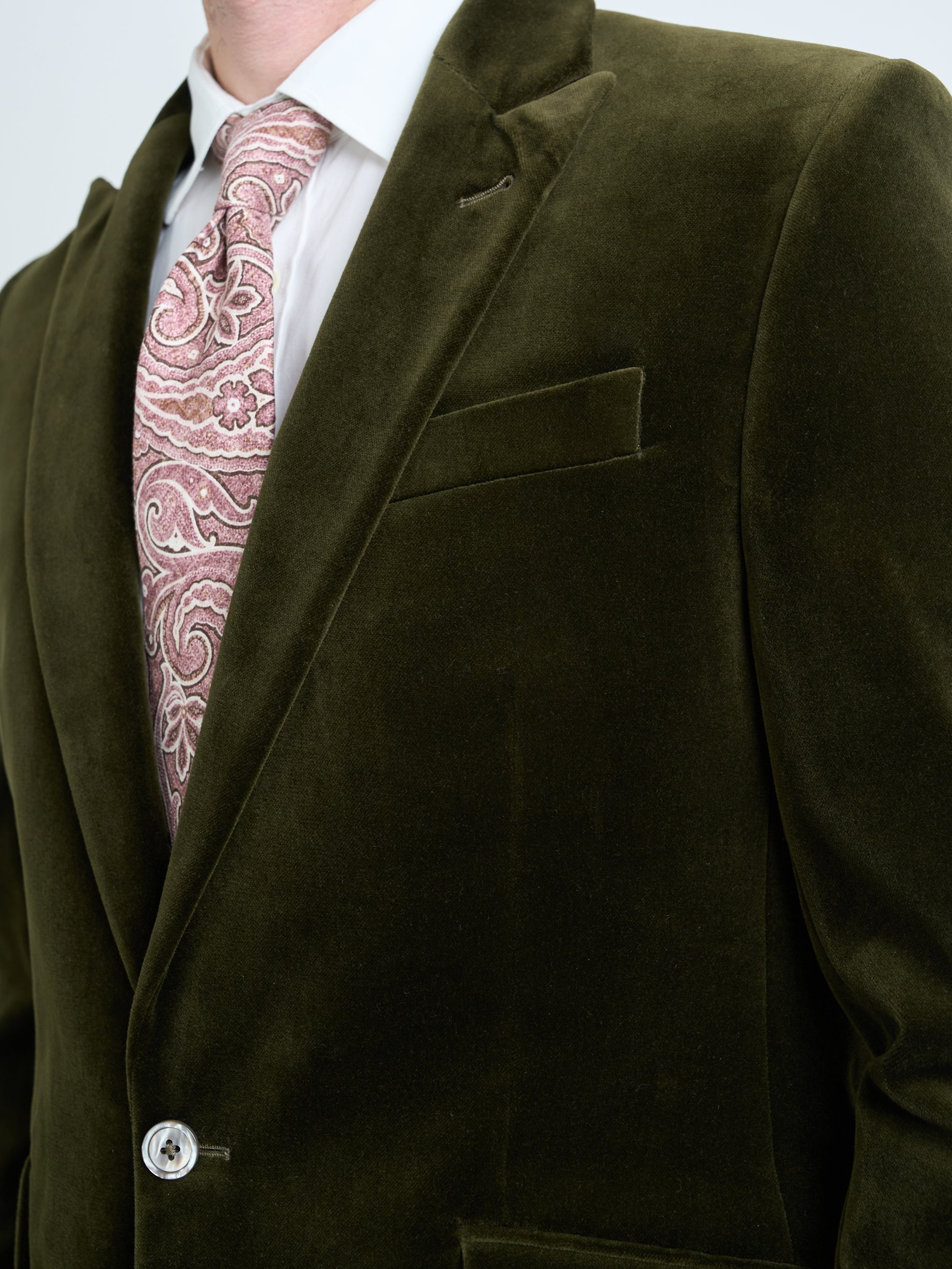 Olive Velvet Cotton Newport Jacket