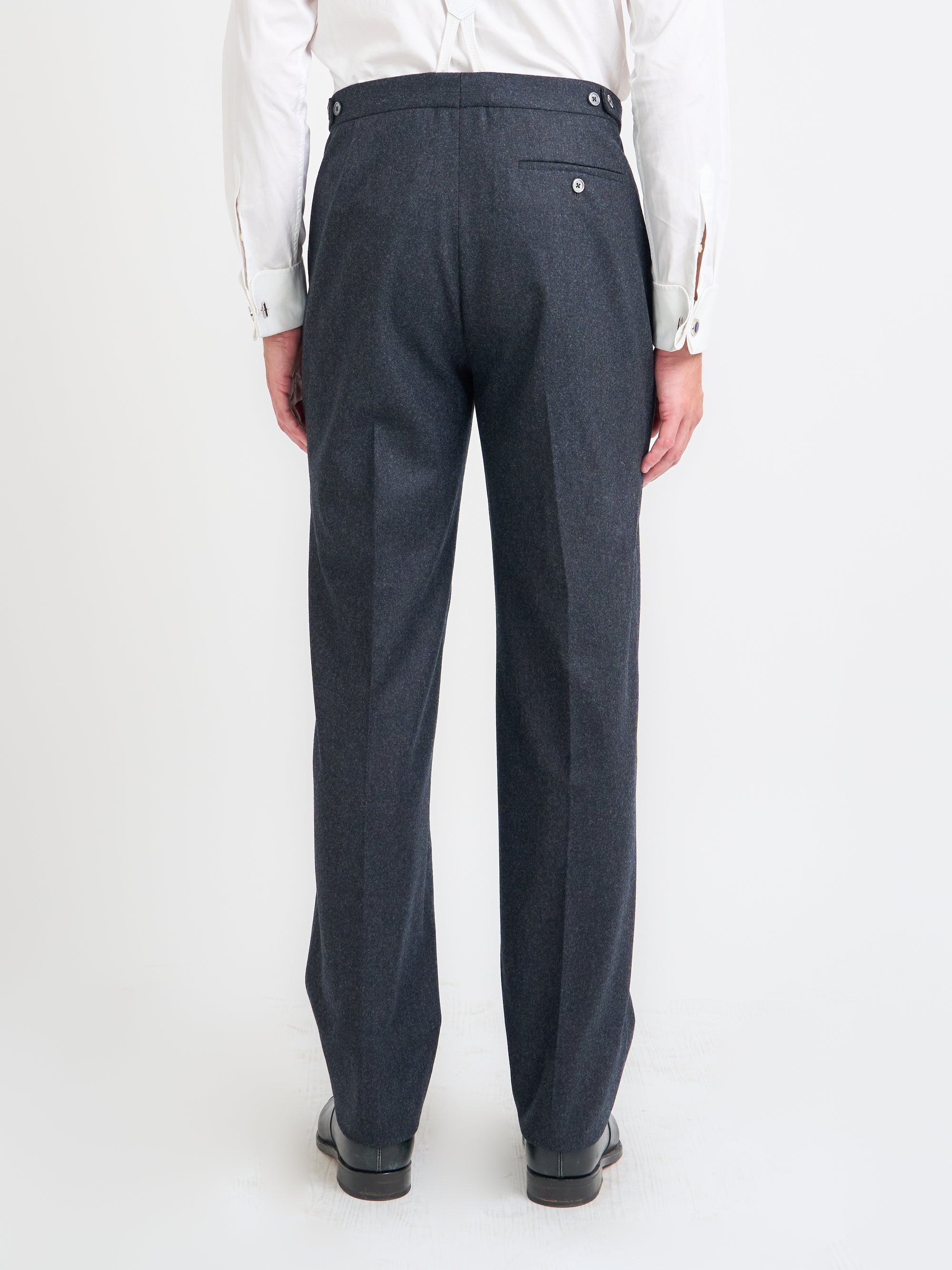 Grey Dunster Flannel Wool Cooper Trouser