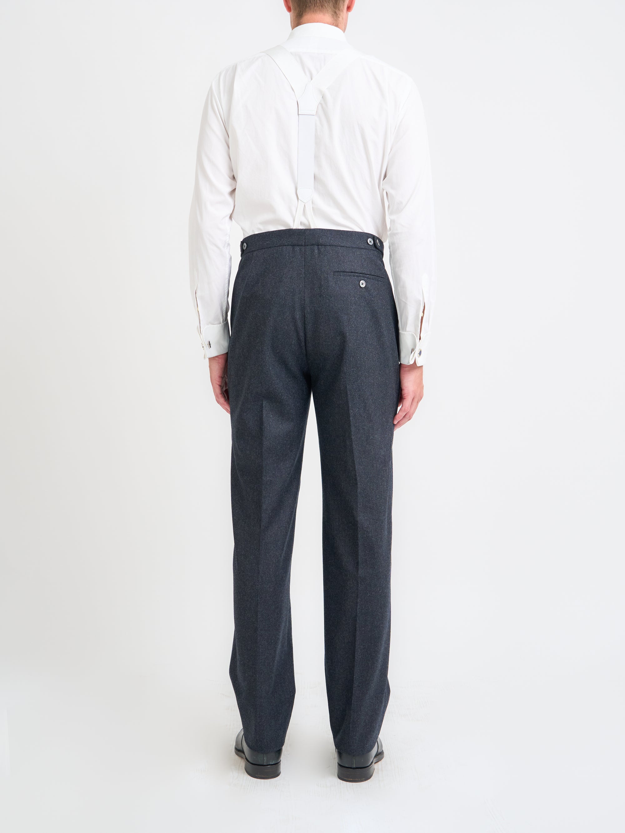 Grey Dunster Flannel Wool Cooper Trouser