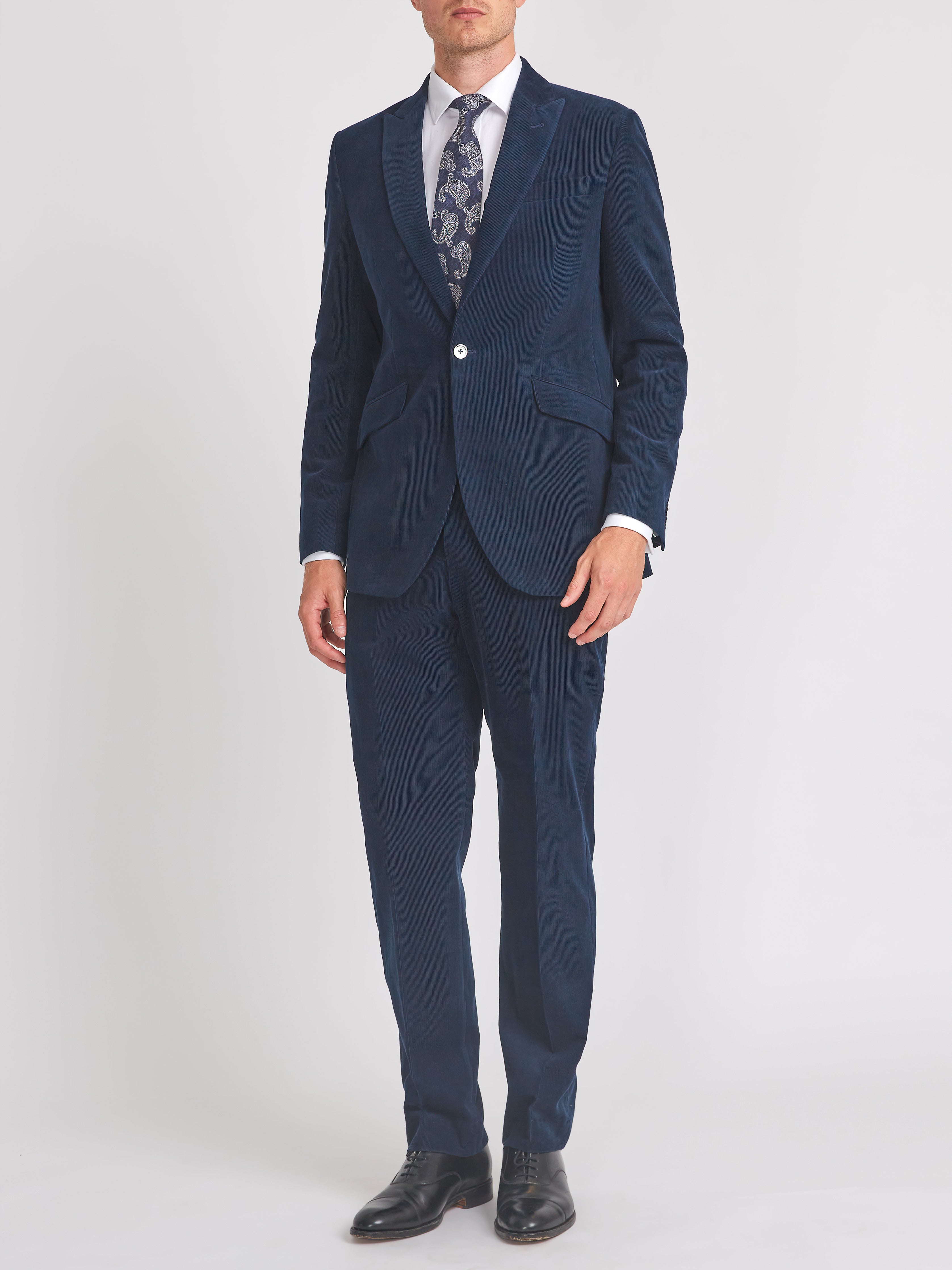 Navy blue outlet velvet suit jacket