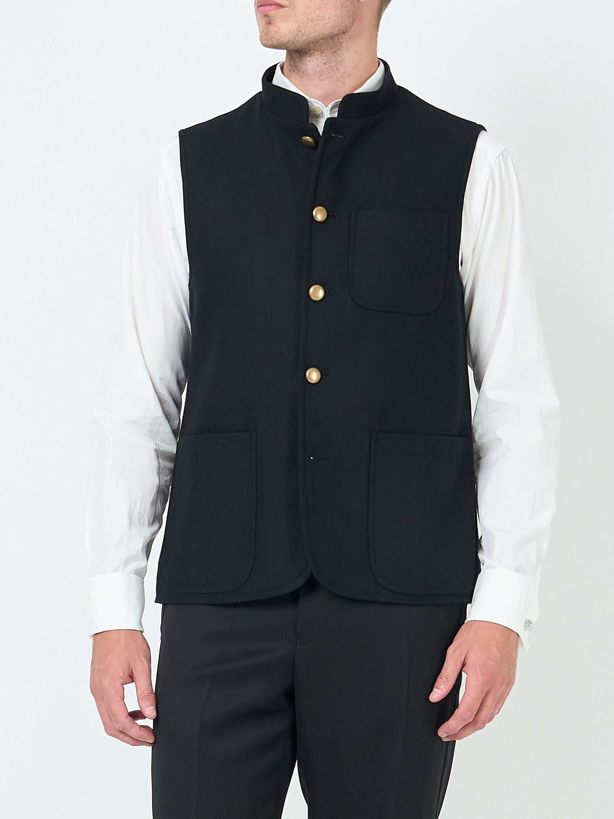 Black Seaton Cashmere Wool Wiltshire Gilet