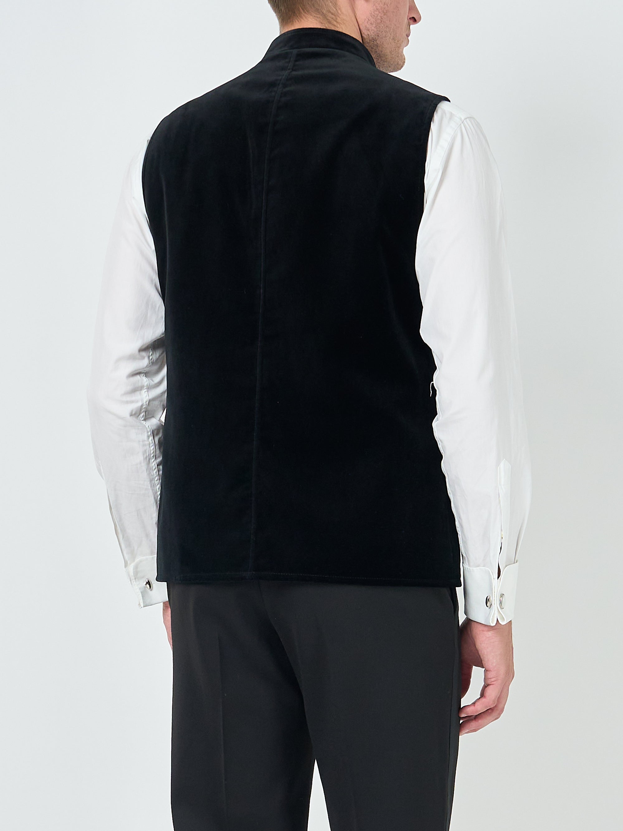 Black Velvet Cotton Wiltshire Gilet