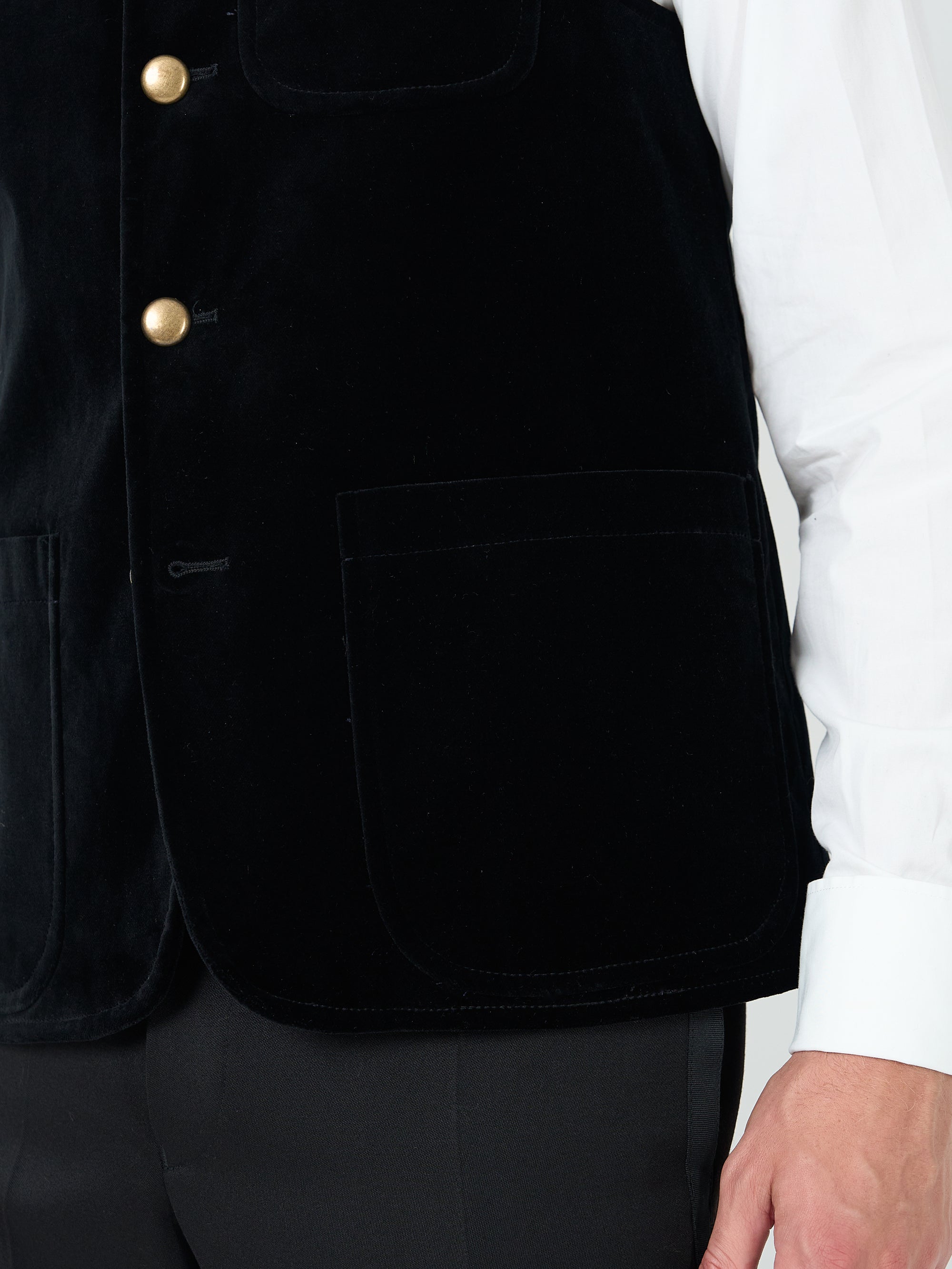 Black Velvet Cotton Wiltshire Gilet