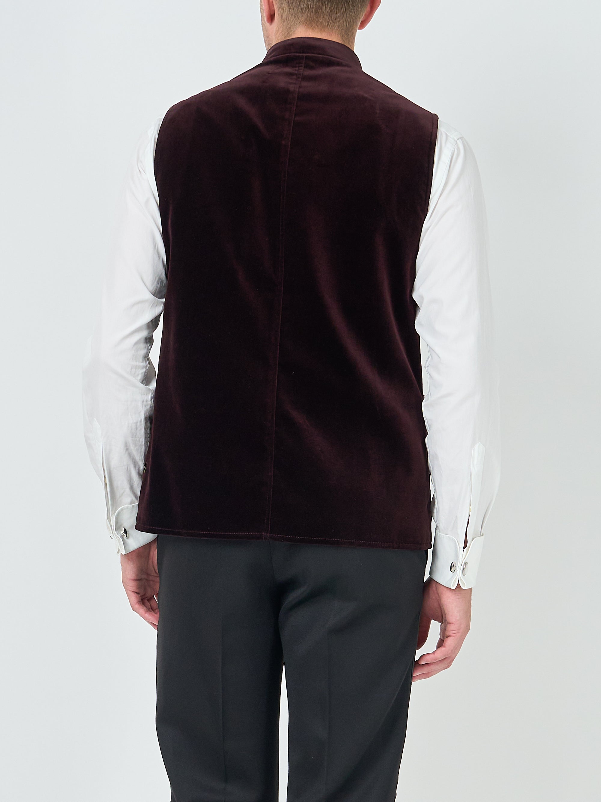 Claret Velvet Cotton Wiltshire Gilet