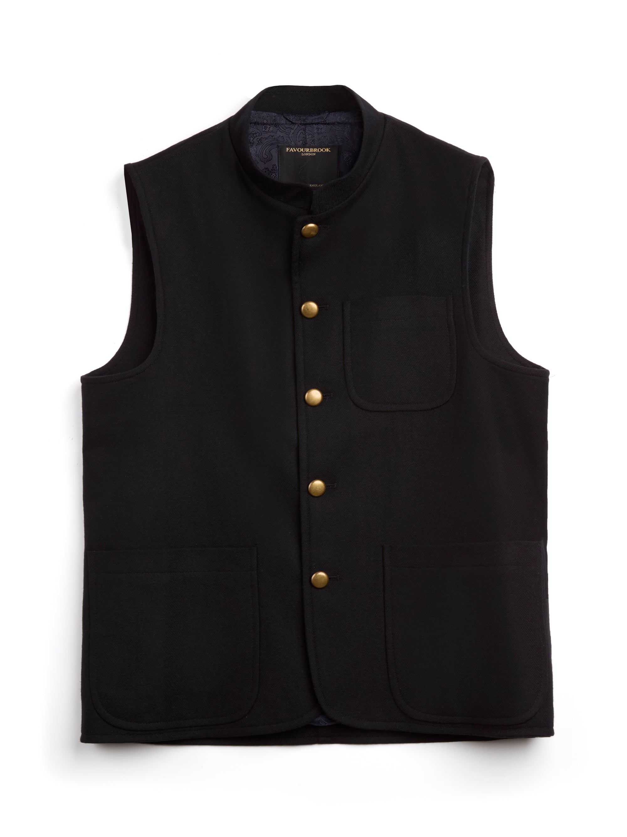 Black Seaton Cashmere Wool Wiltshire Gilet