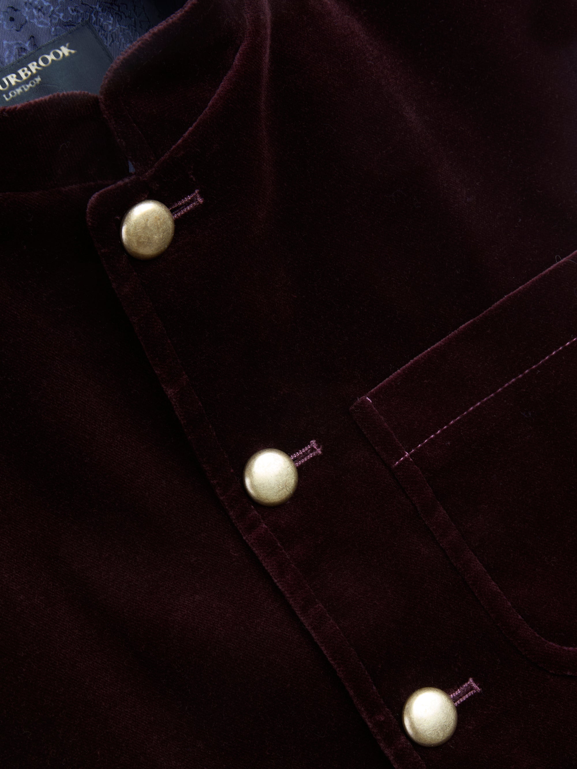 Claret Velvet Cotton Wiltshire Gilet