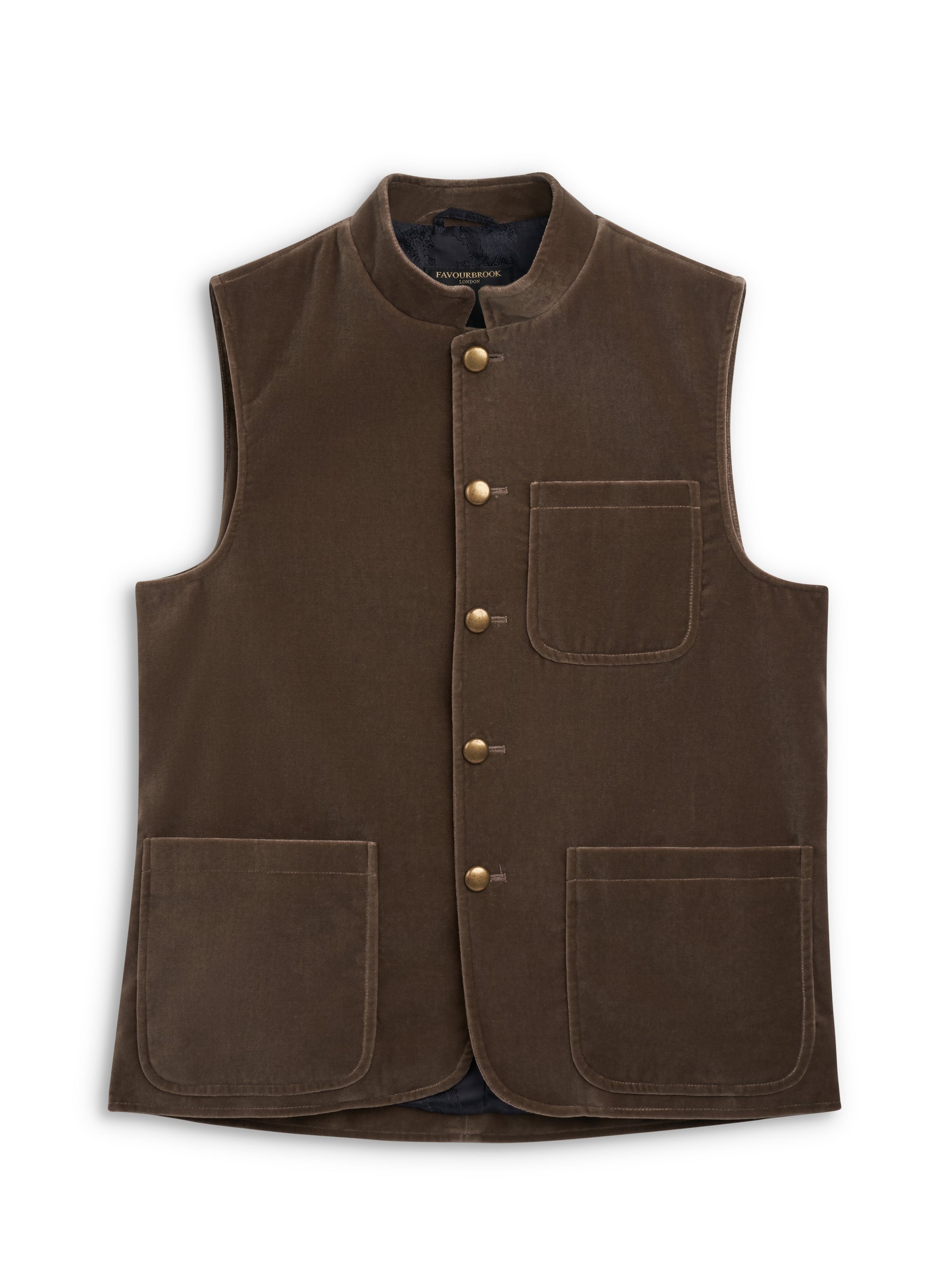 Fawn Velvet Cotton Wiltshire Gilet