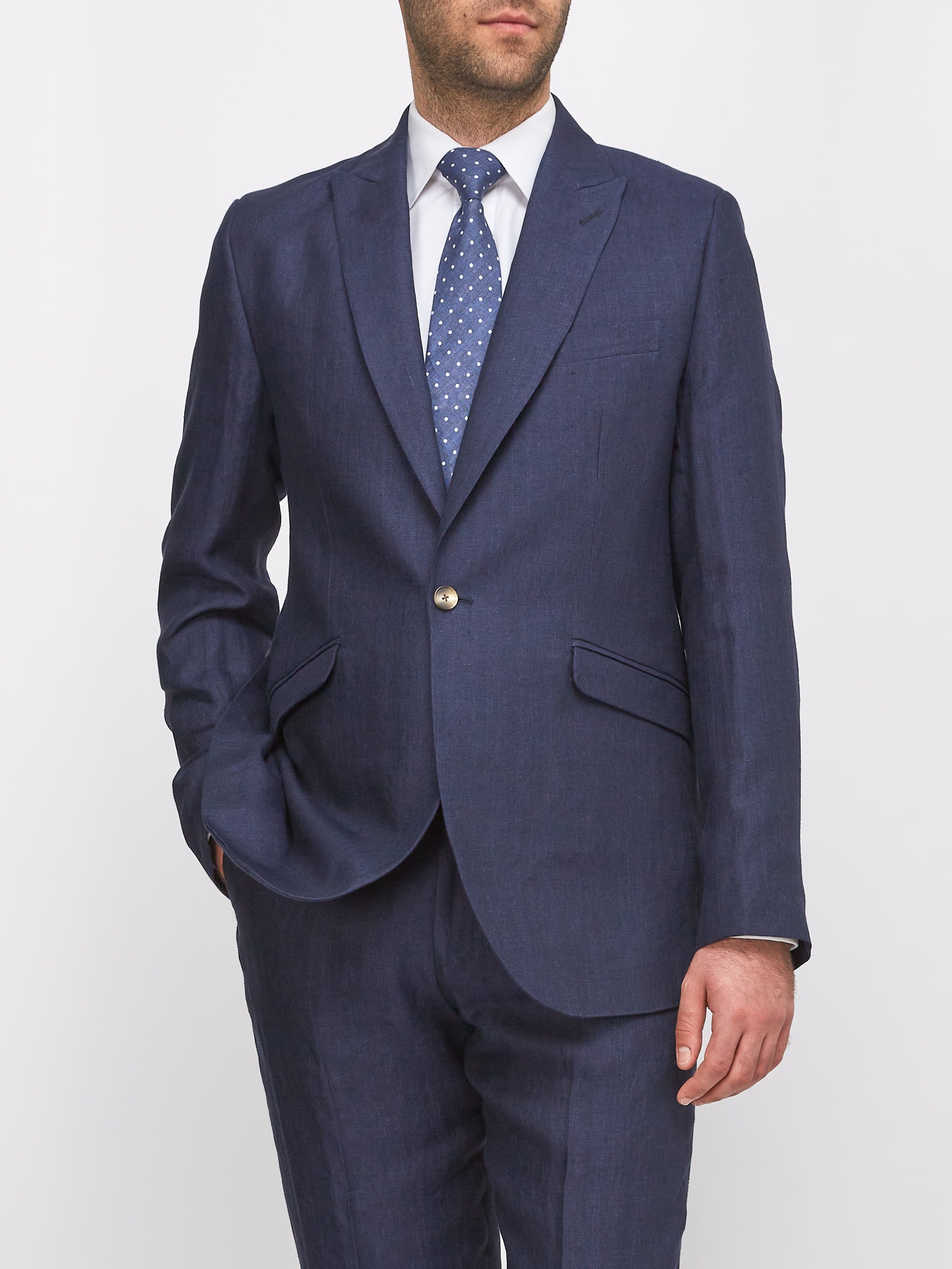 Navy Ethan Herringbone Ebury Jacket