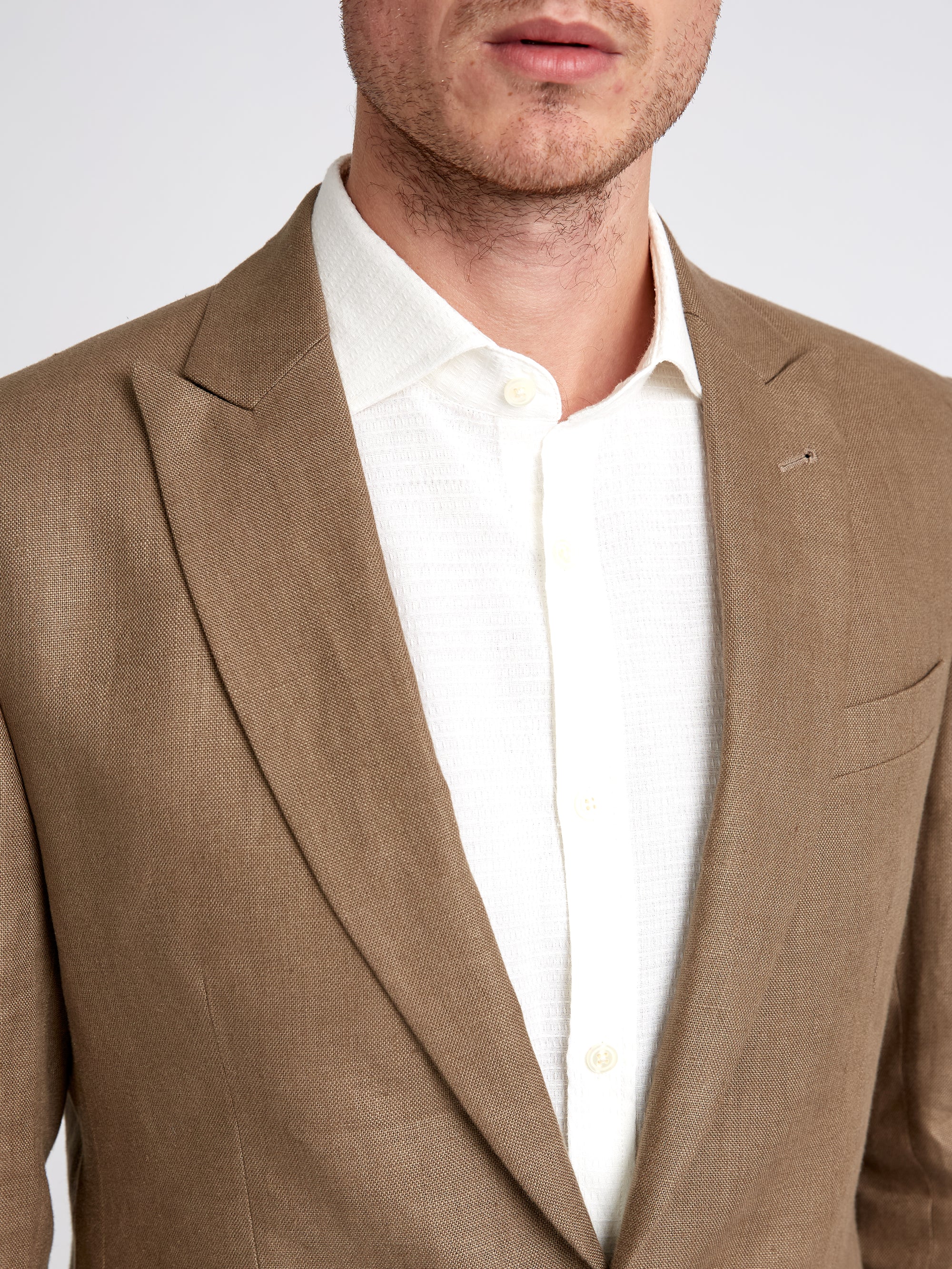 Taupe Evering Linen Ebury Jacket