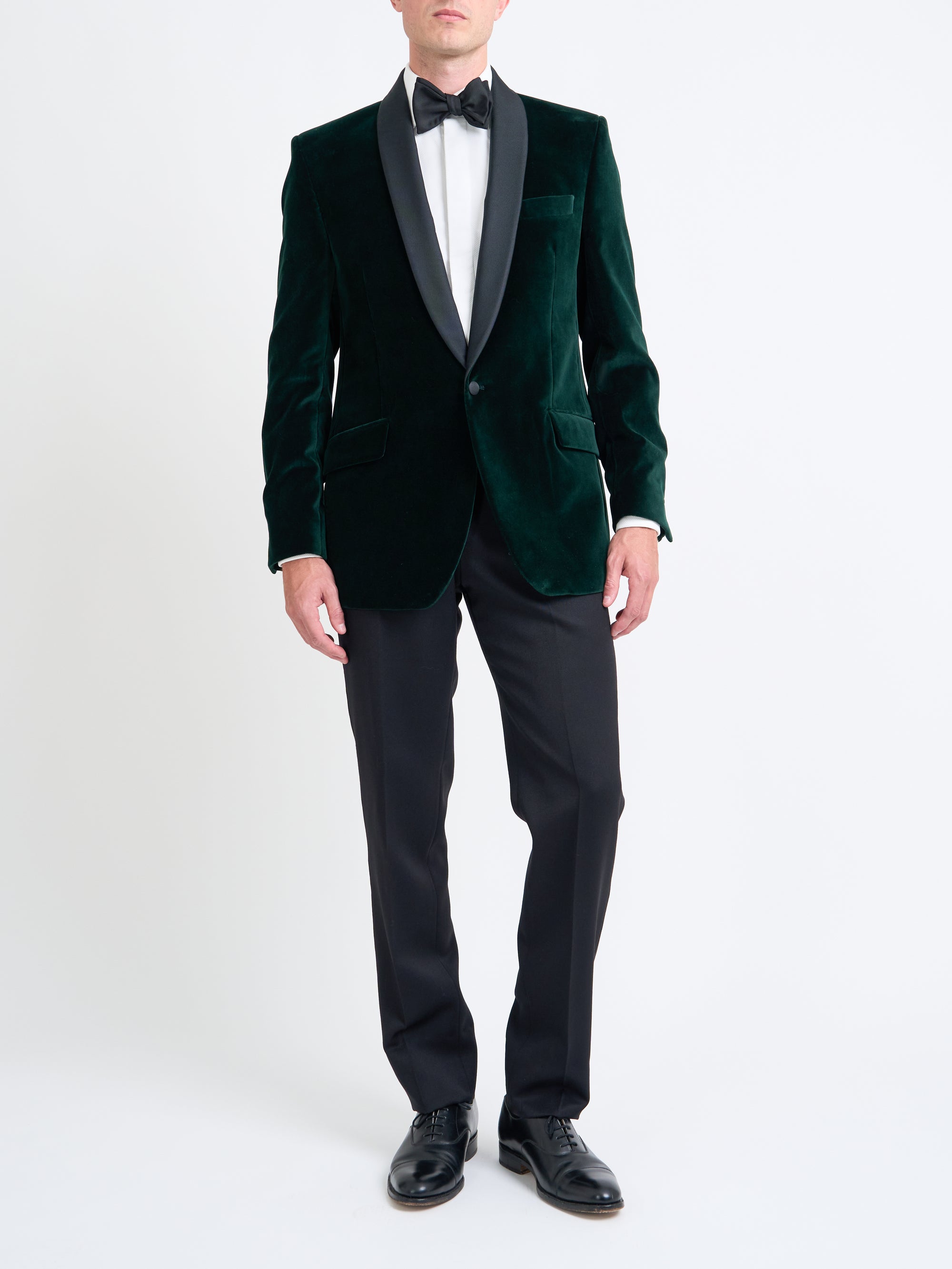 Bottle Green Velvet Shawl Lapel Dinner Jacket