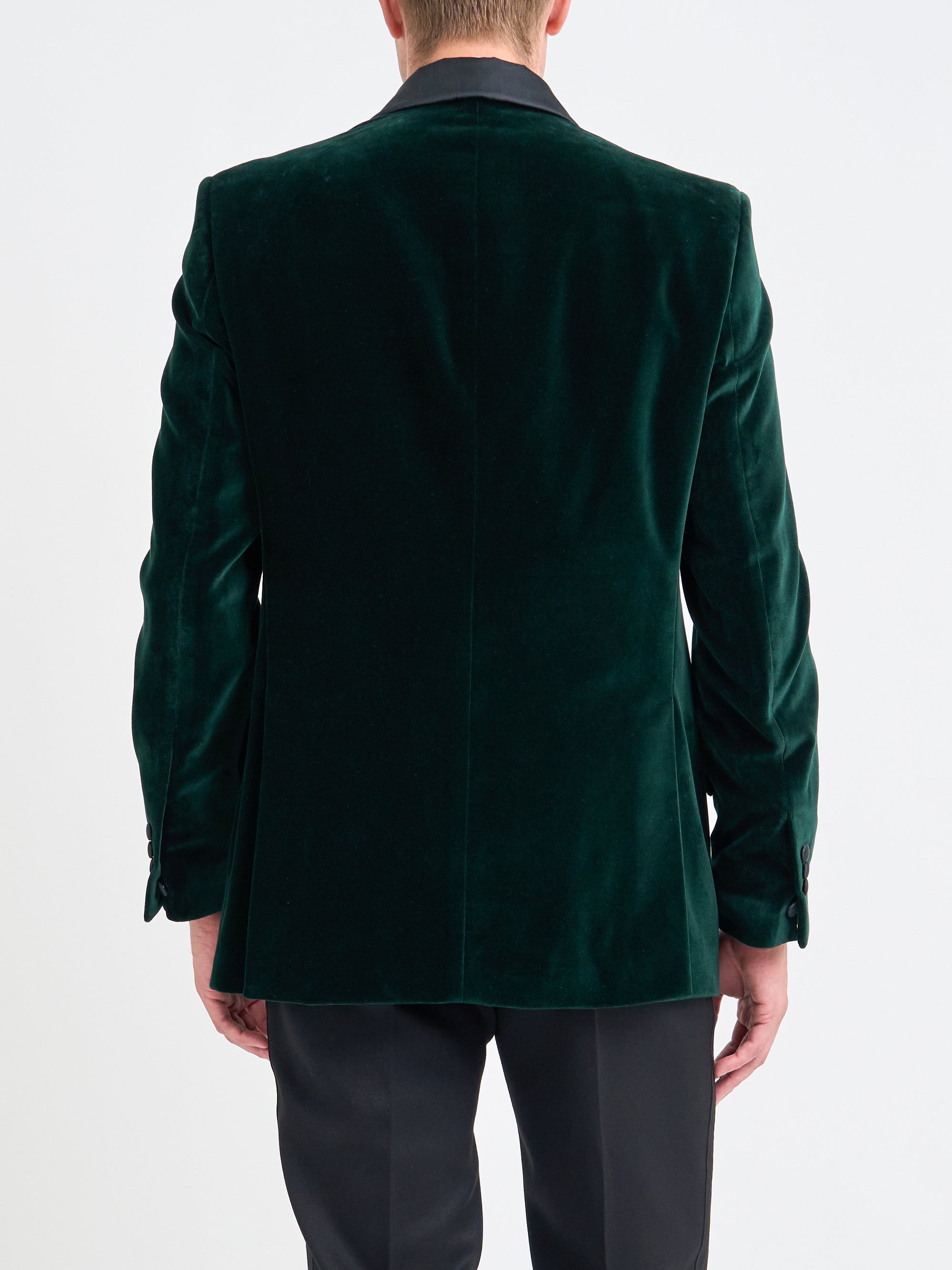 Bottle Green Velvet Shawl Lapel Dinner Jacket