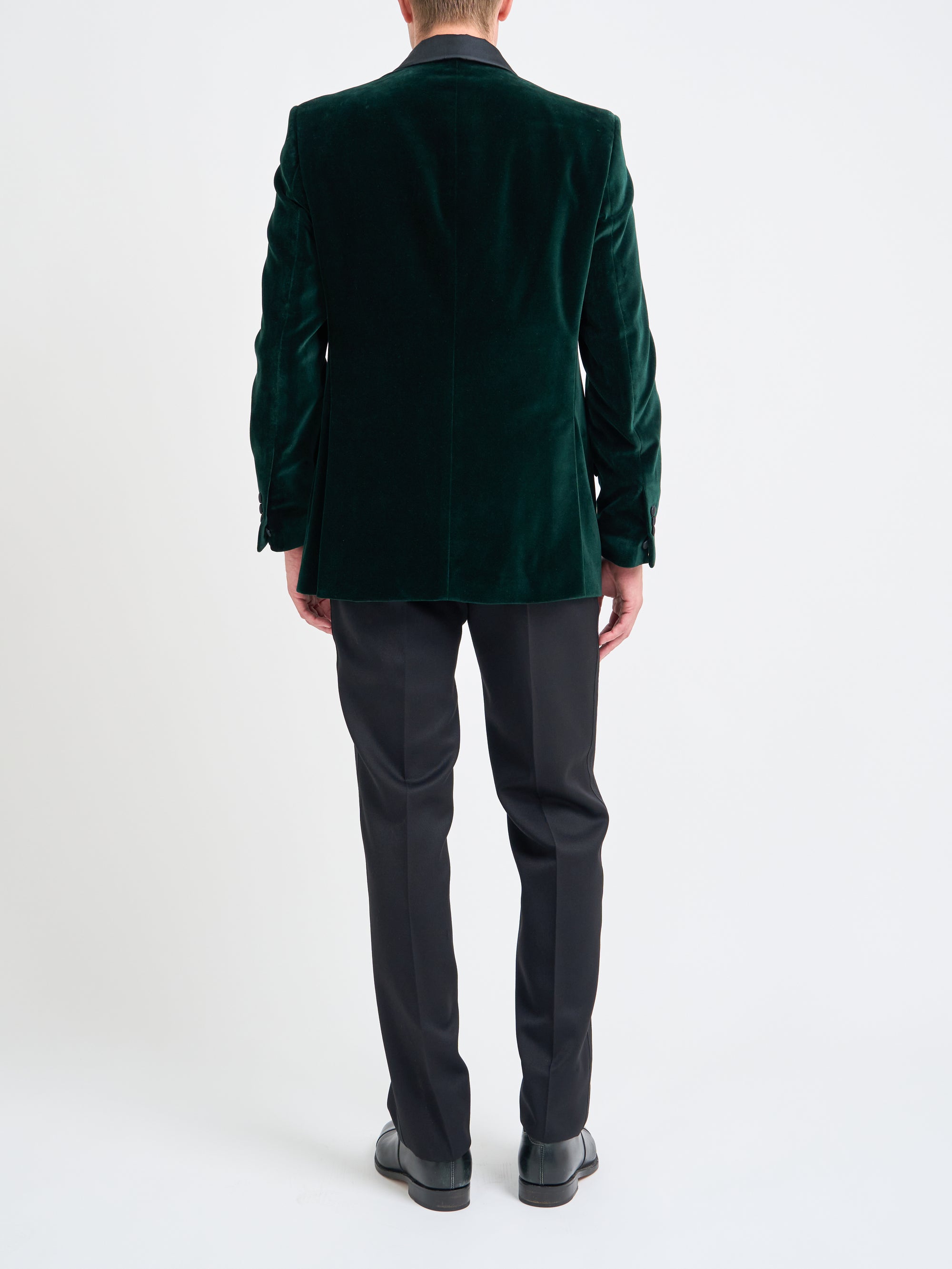 Bottle Green Velvet Shawl Lapel Dinner Jacket