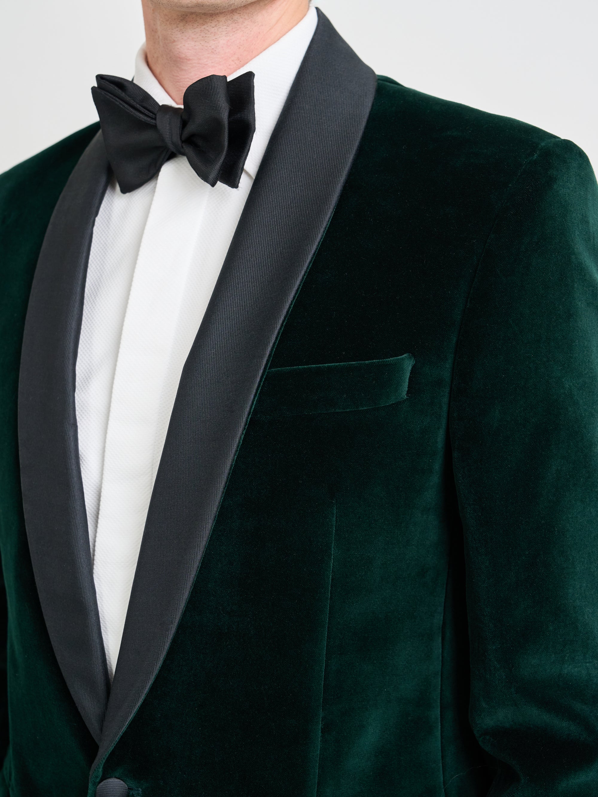 Bottle Green Velvet Shawl Lapel Dinner Jacket