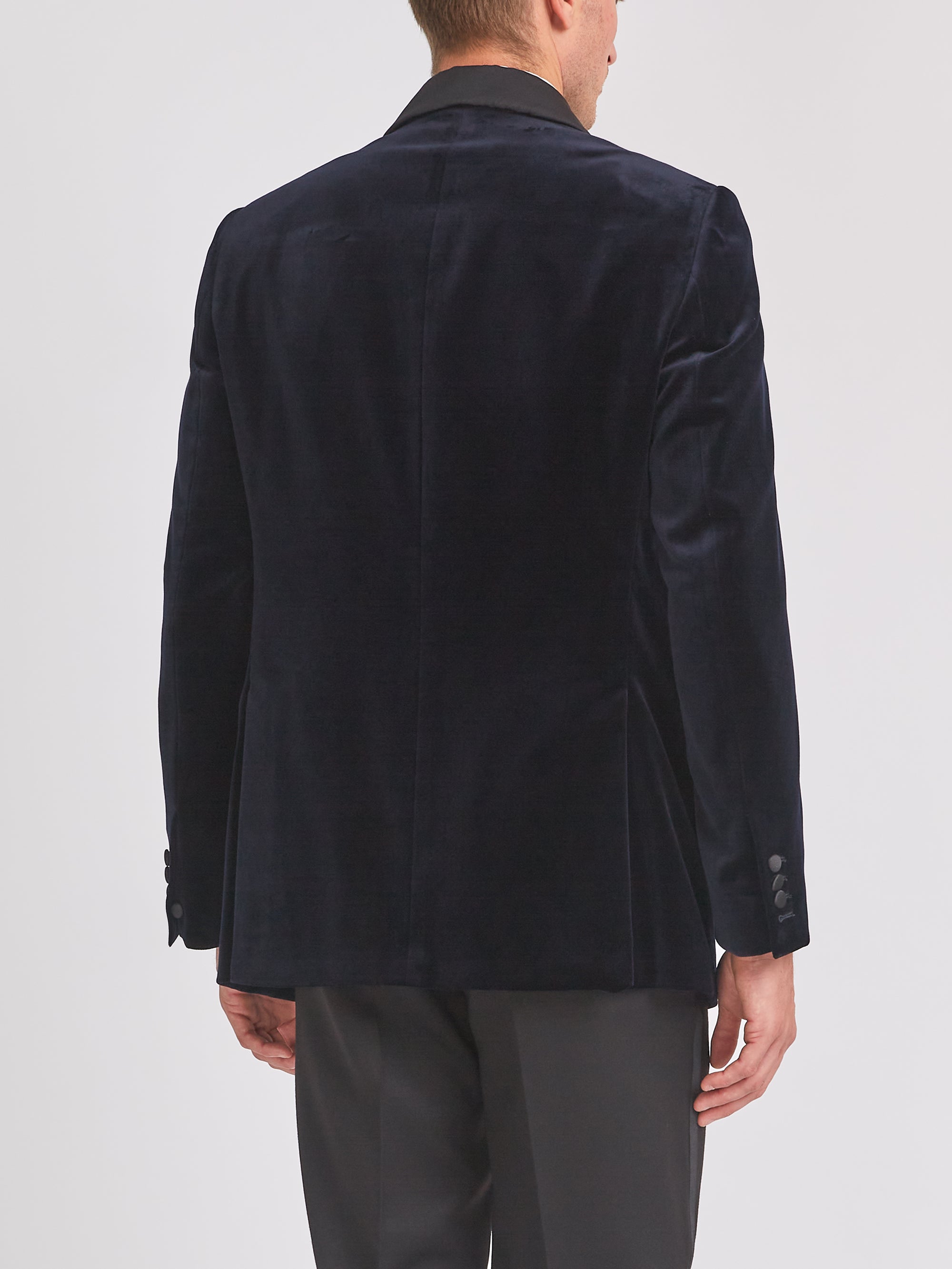 Navy Velvet Shawl Lapel Dinner Jacket