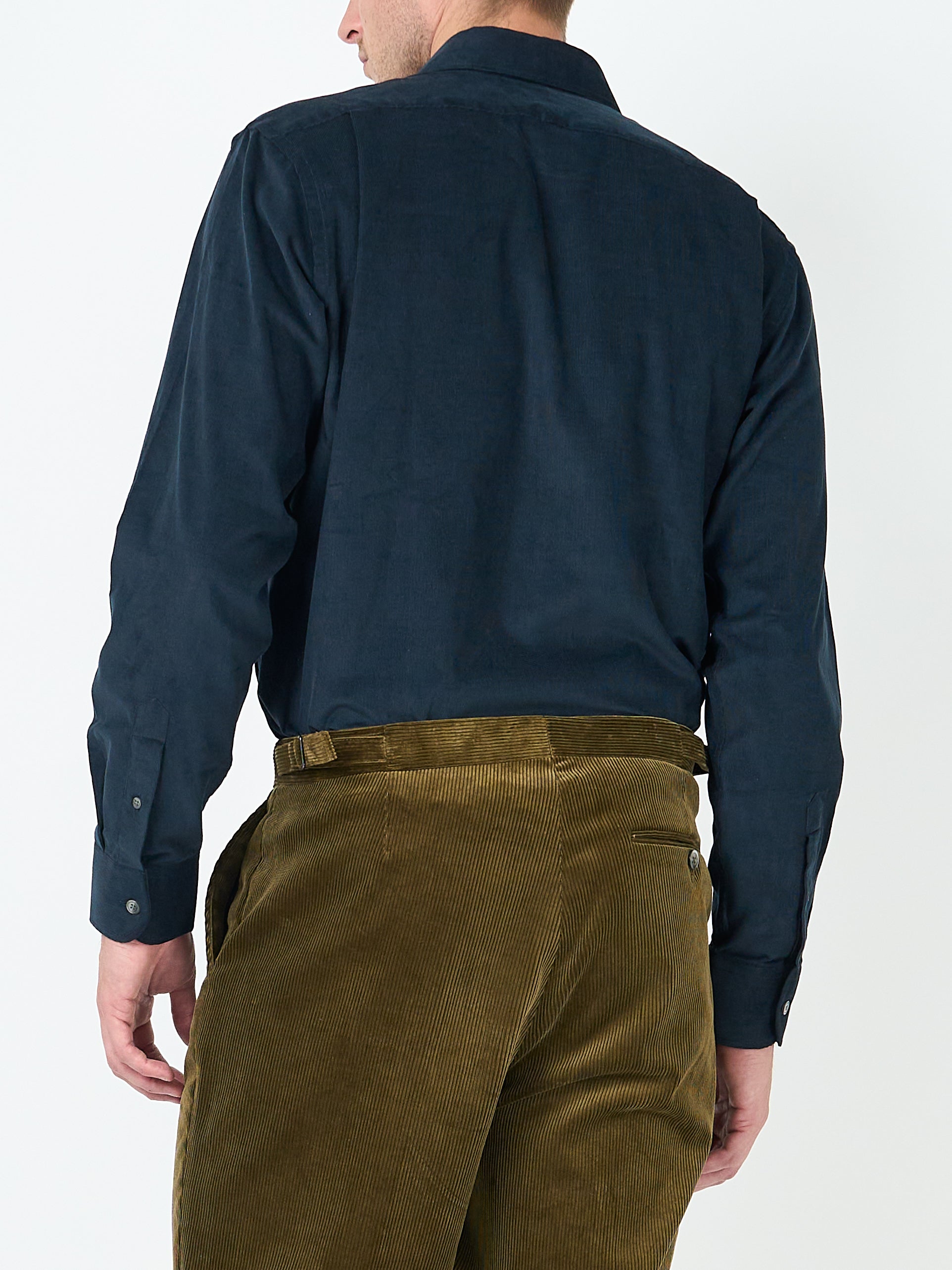 Navy Mersey Cord Burlington Shirt
