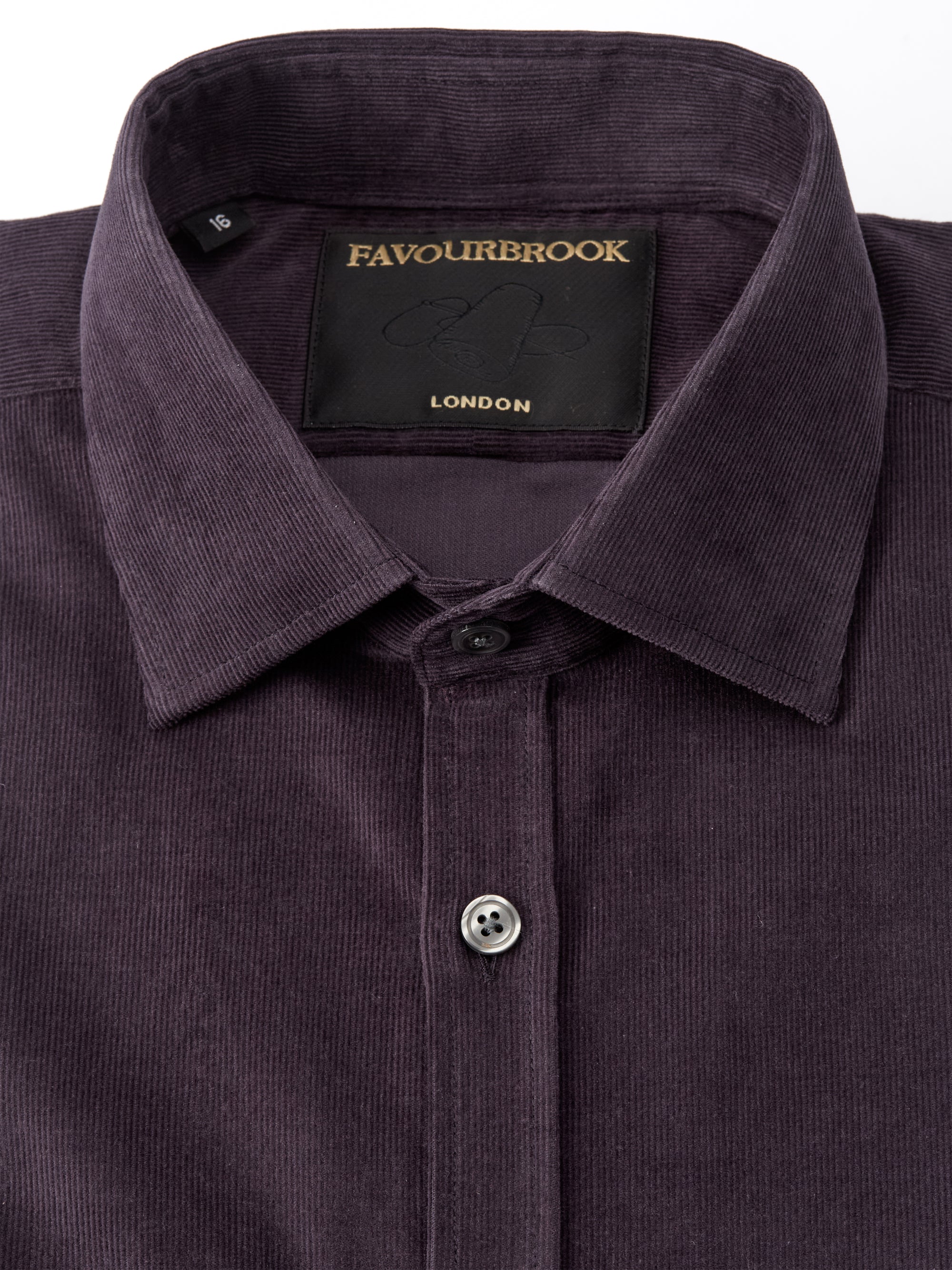 Aubergine Mersey Cord Burlington Shirt