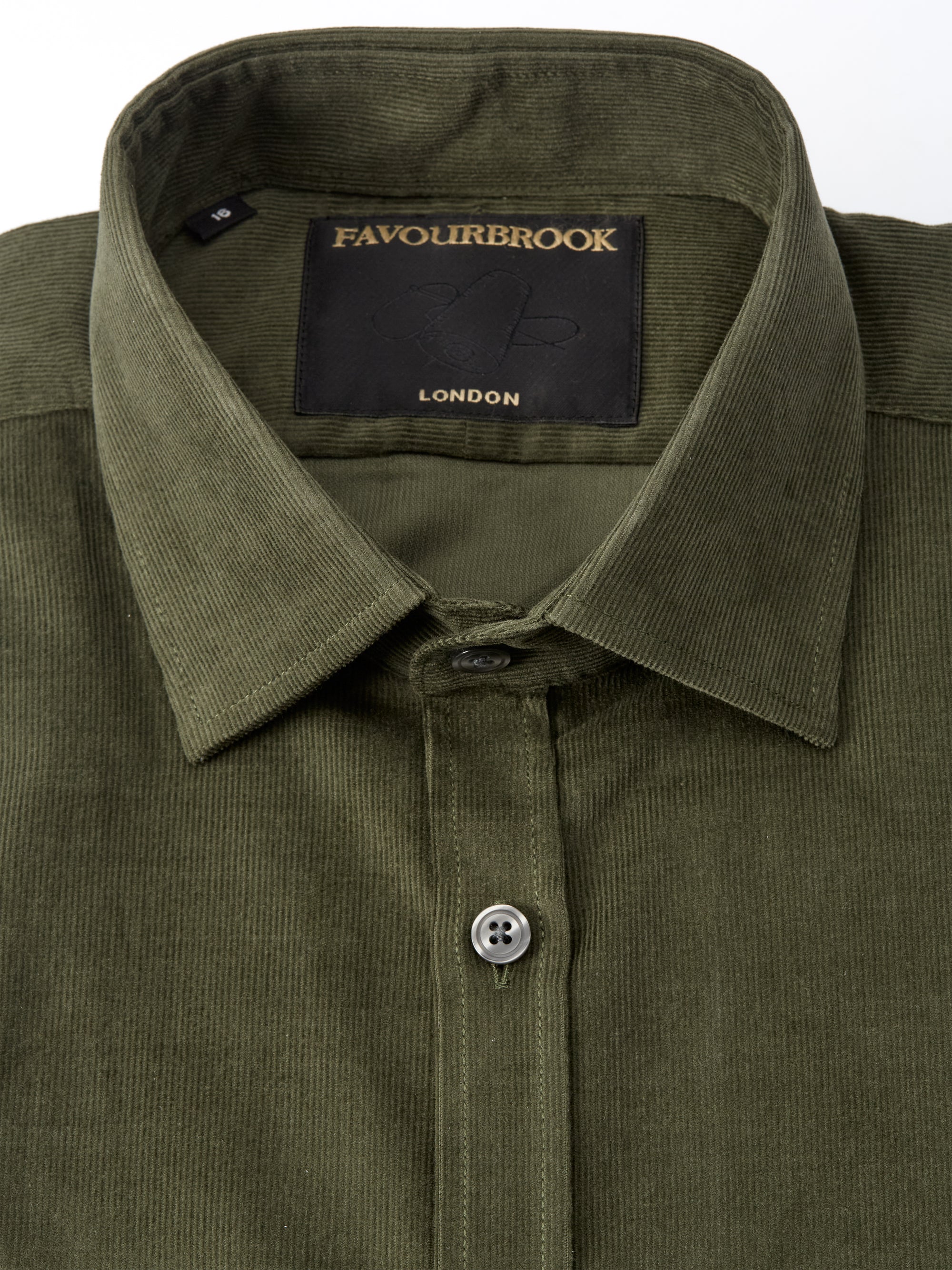 Green Mersey Cord Burlington Shirt