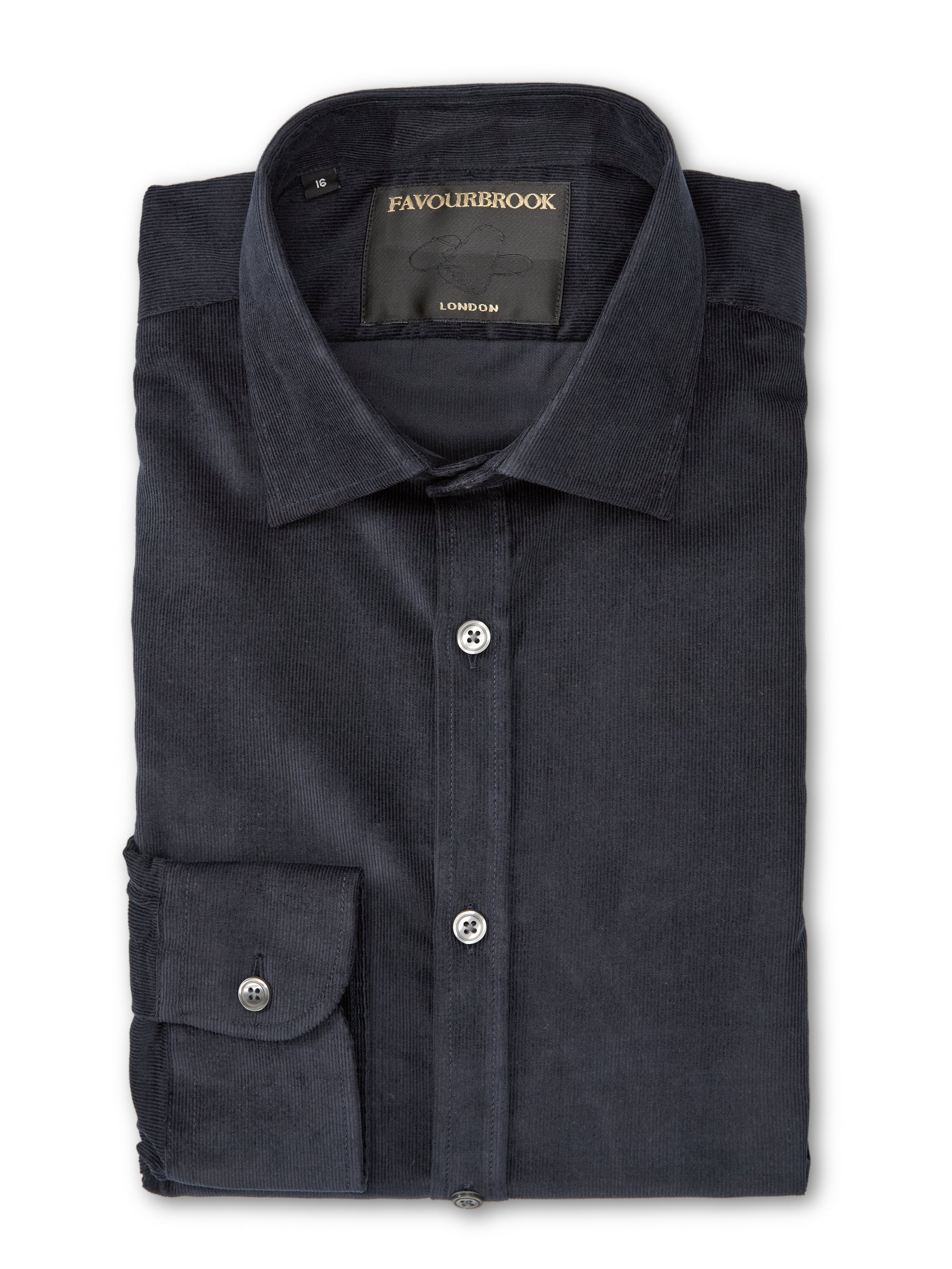 Navy Mersey Cord Burlington Shirt