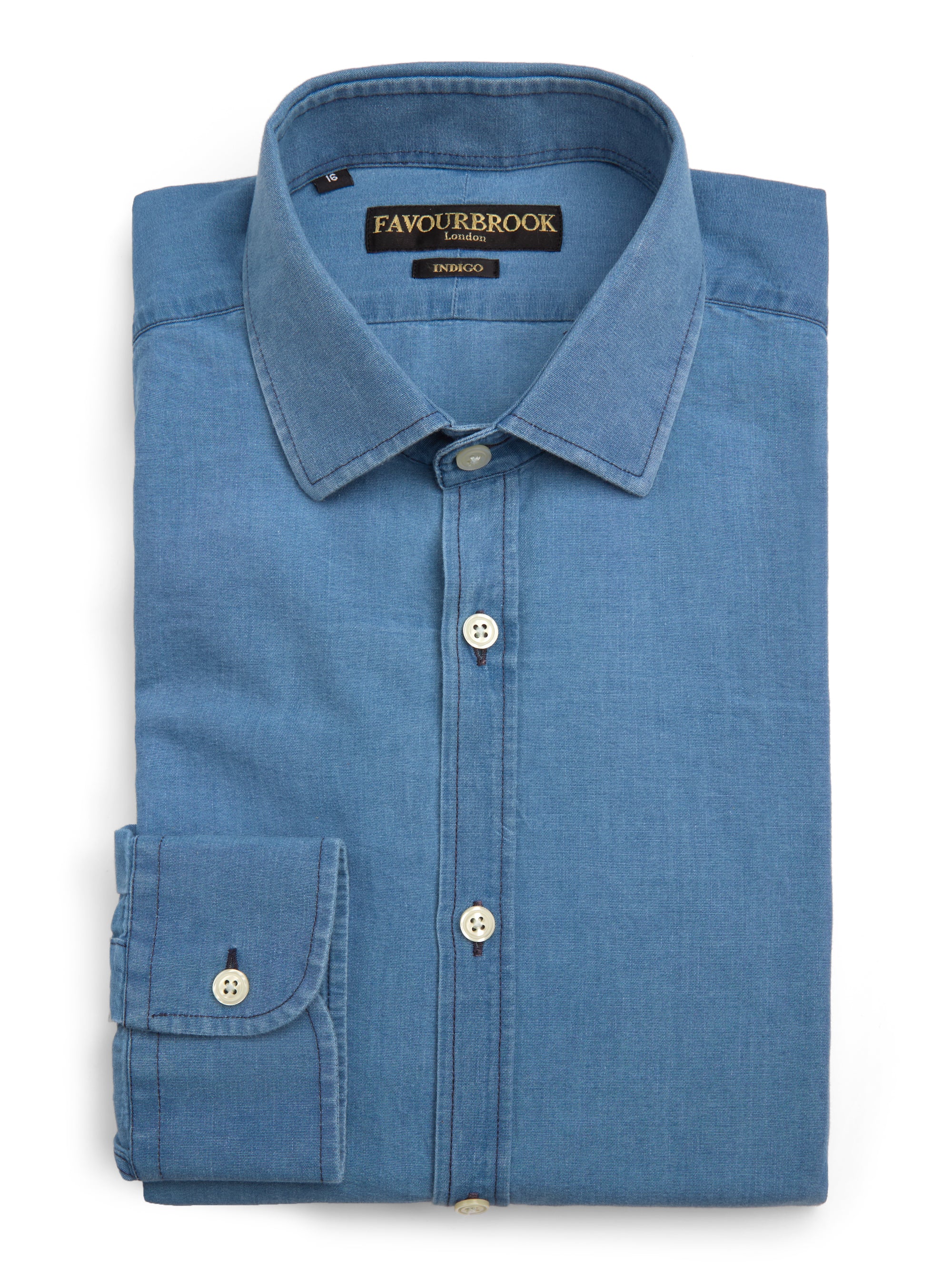 Light Indigo Rockwell Cotton Burligton Shirt