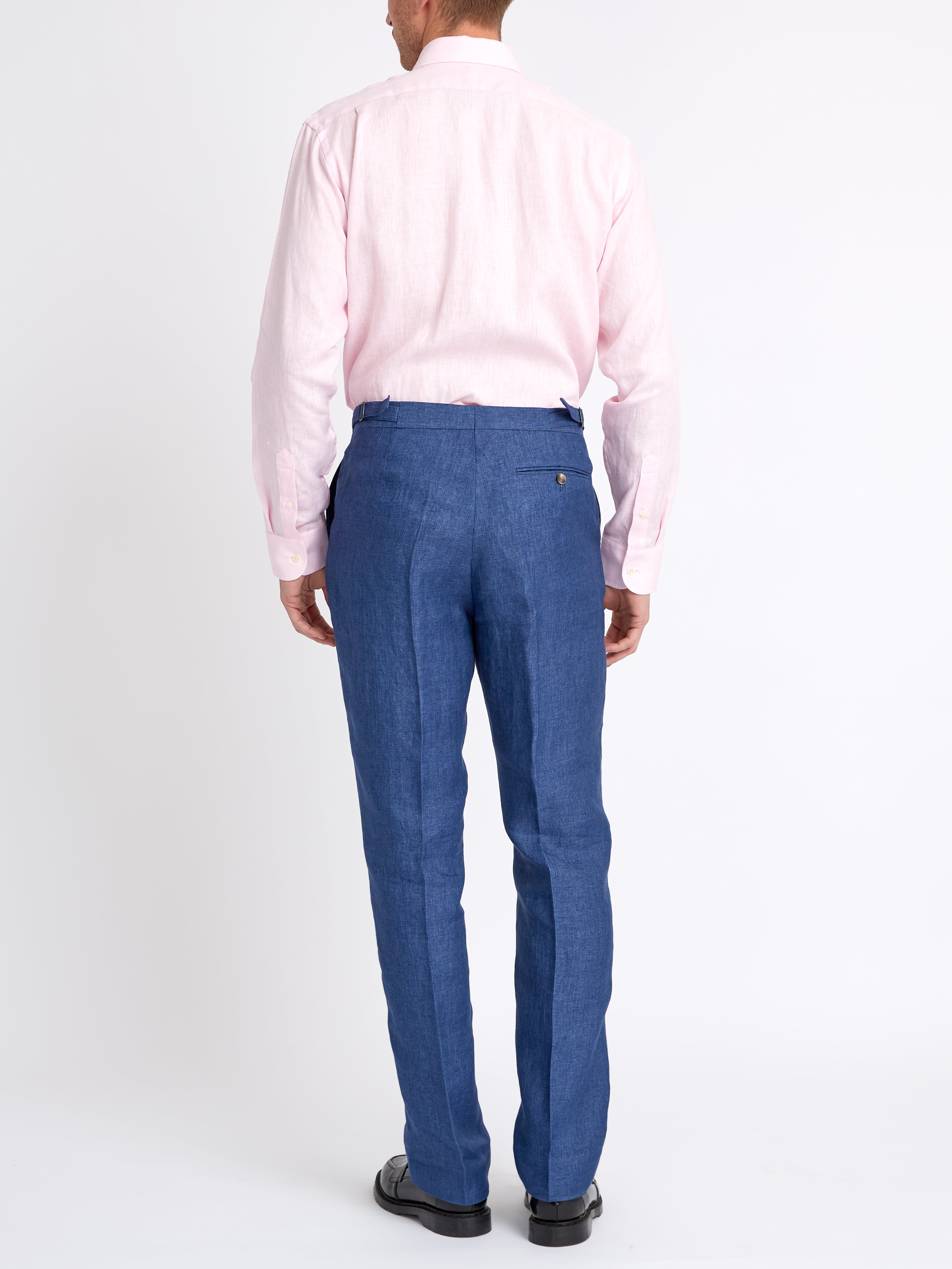 Pink Bridford Linen Cutaway Collar Shirt