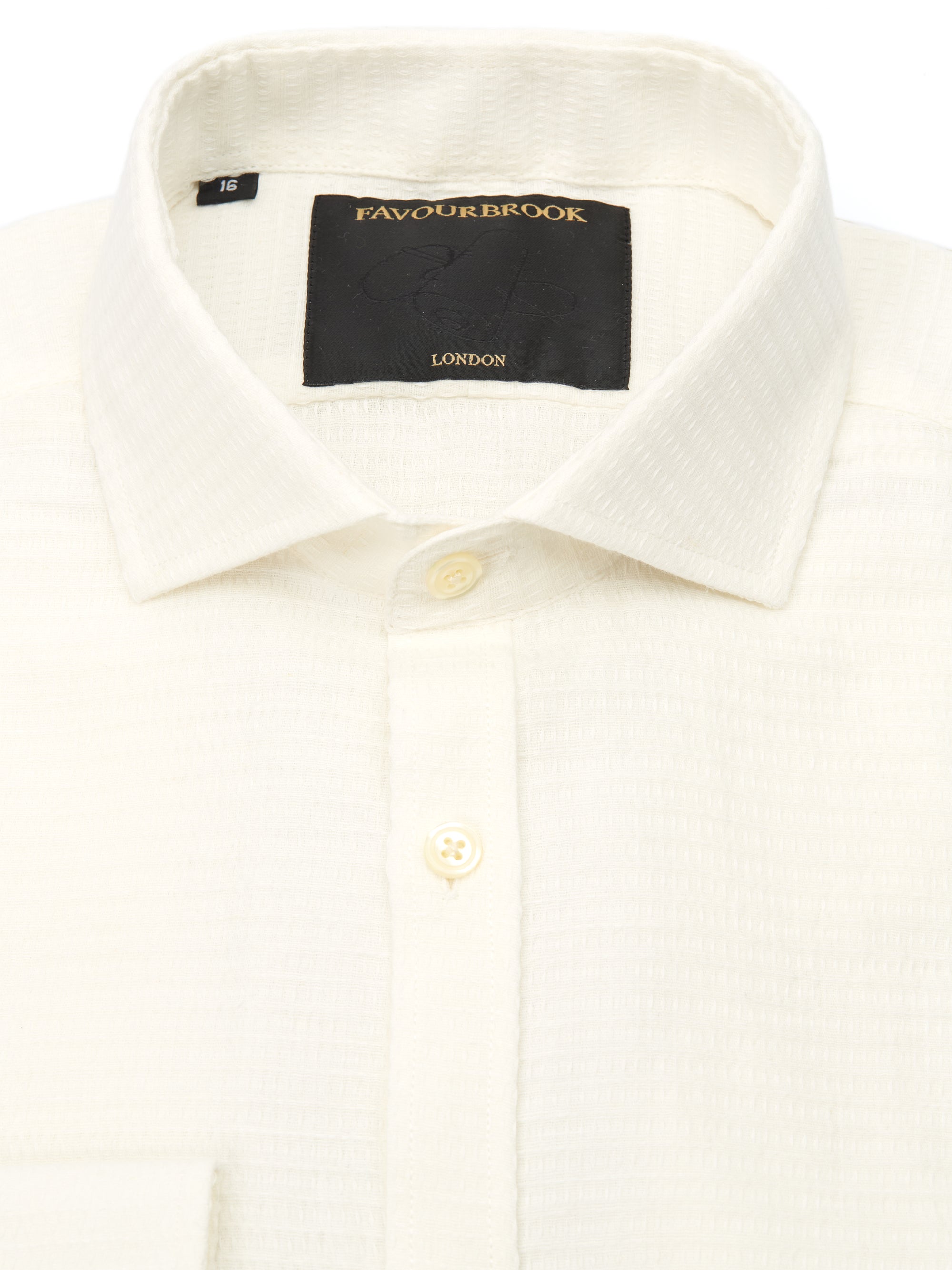 Cream Haston Cutaway Collar Shirt