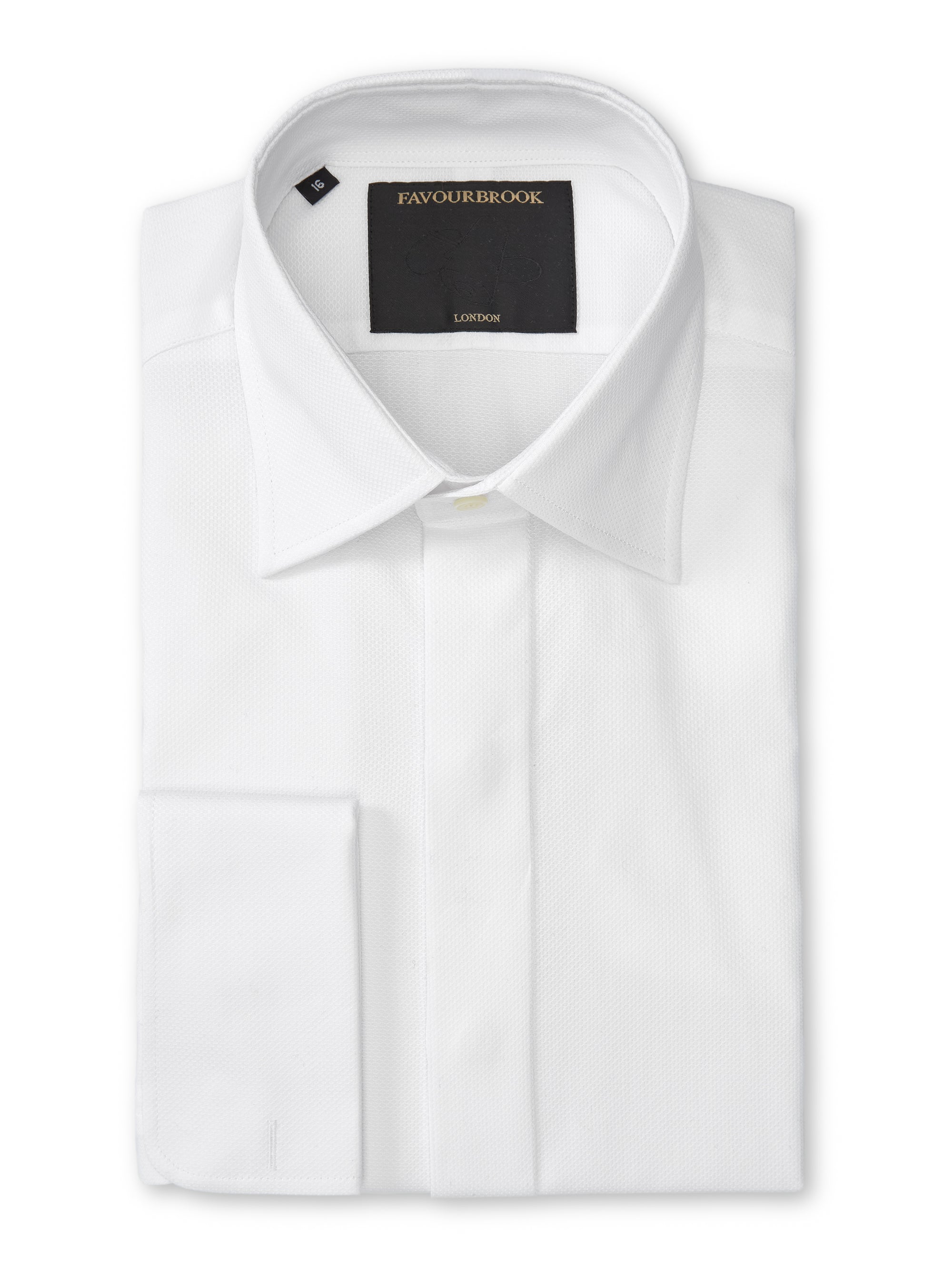 White Organic Herringbone Wedding Shirt