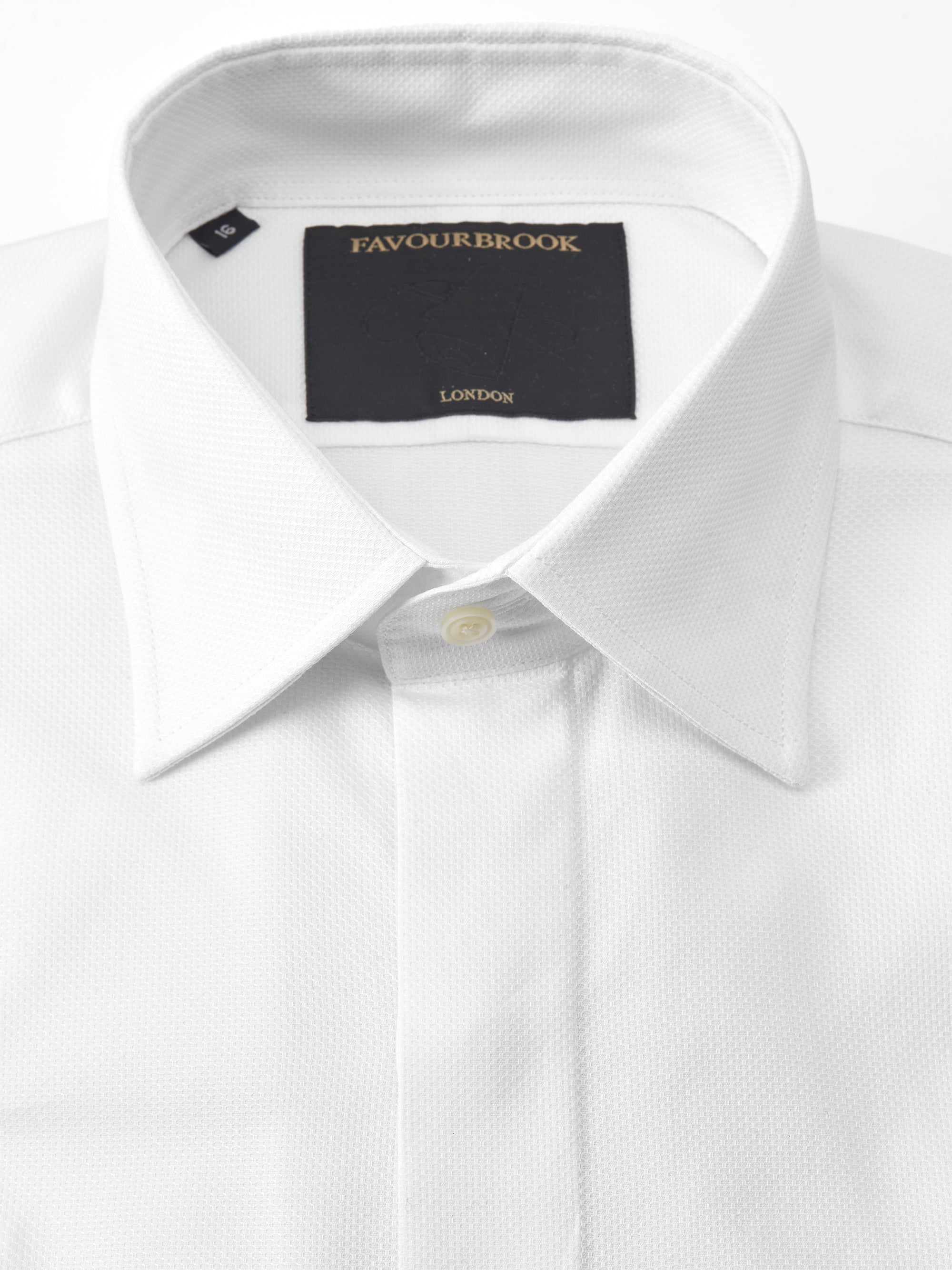 White Organic Herringbone Wedding Shirt