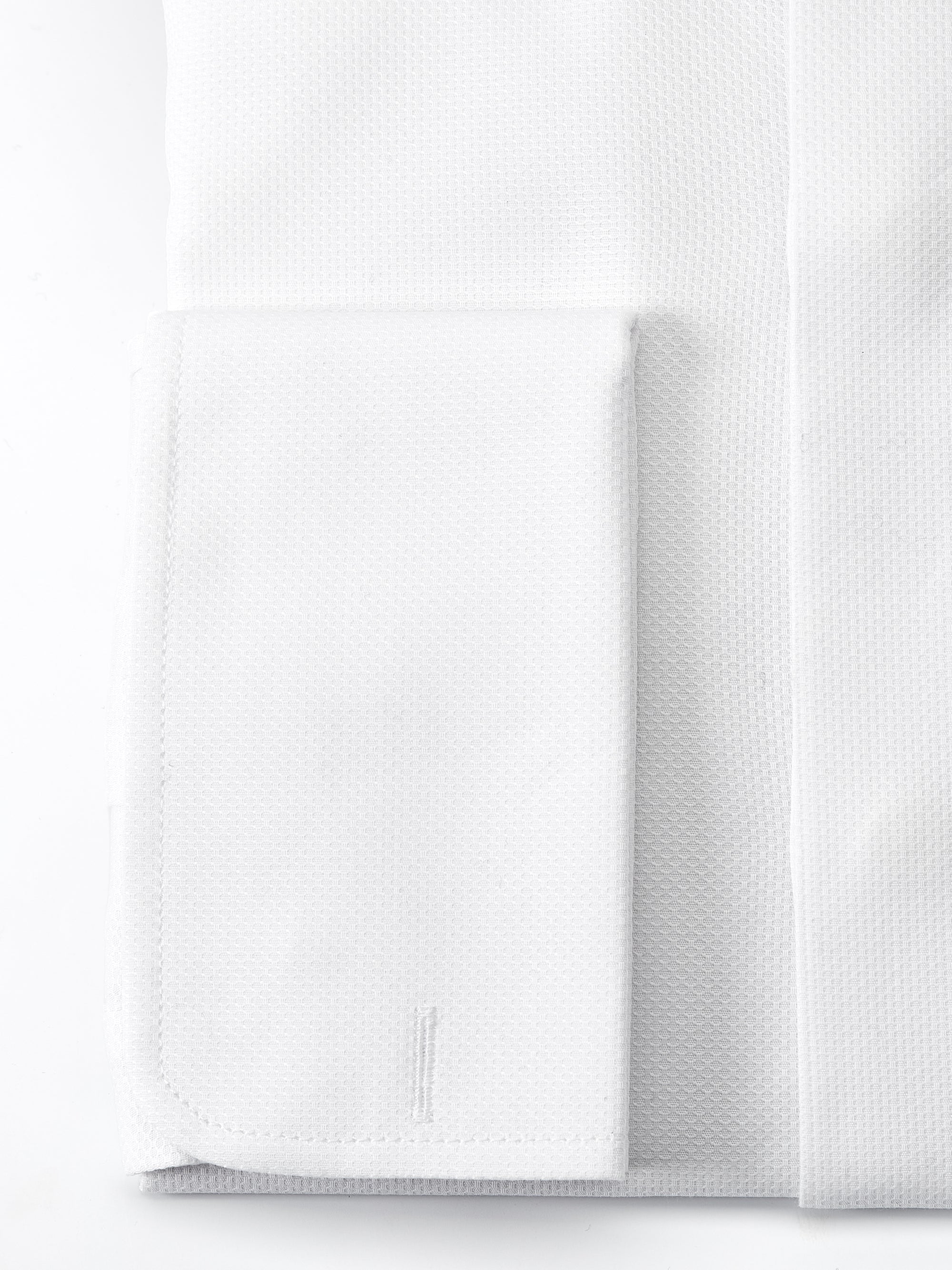 White Organic Herringbone Wedding Shirt