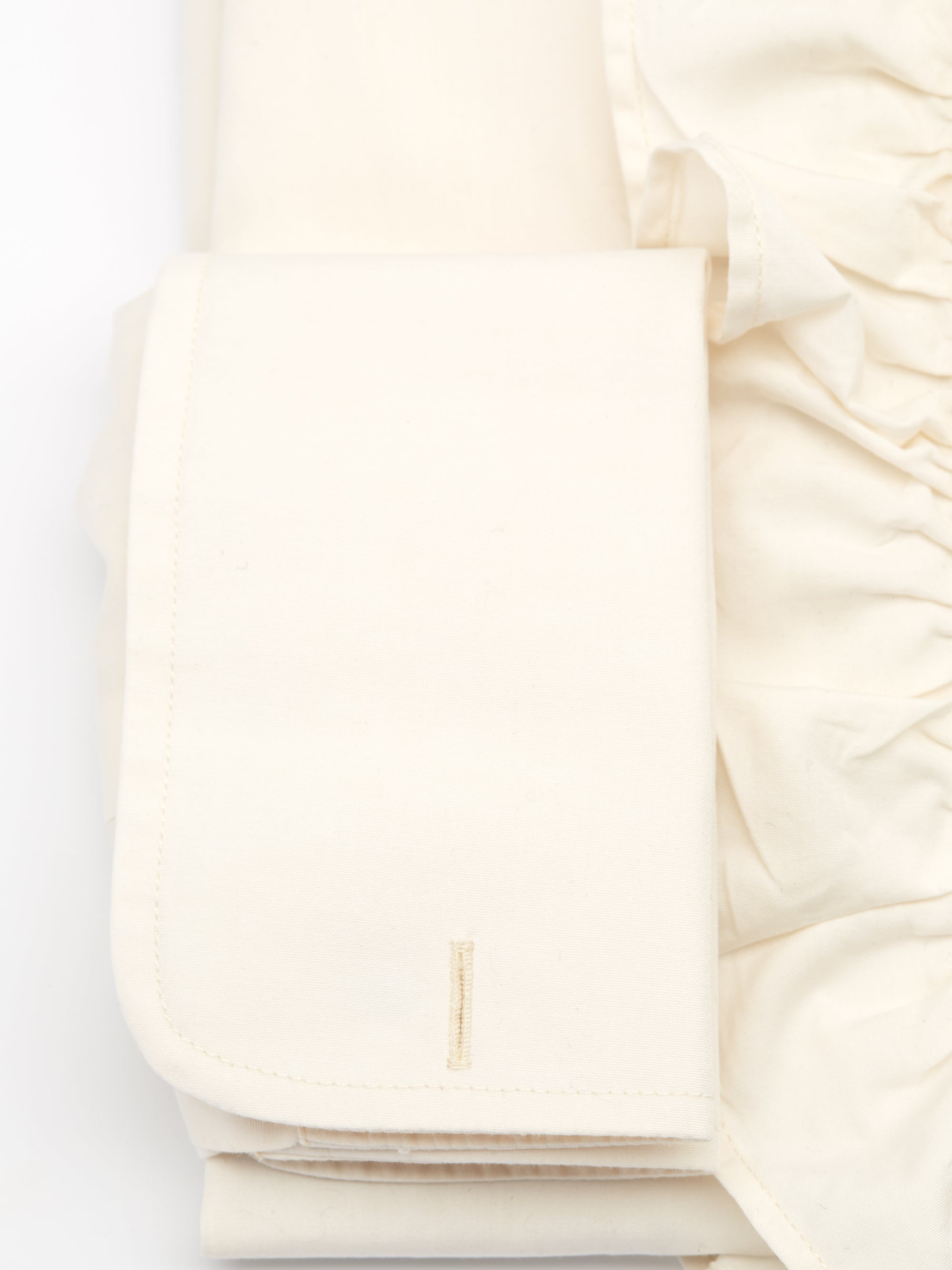 Ivory Poplin Cotton Large Frill Shirt