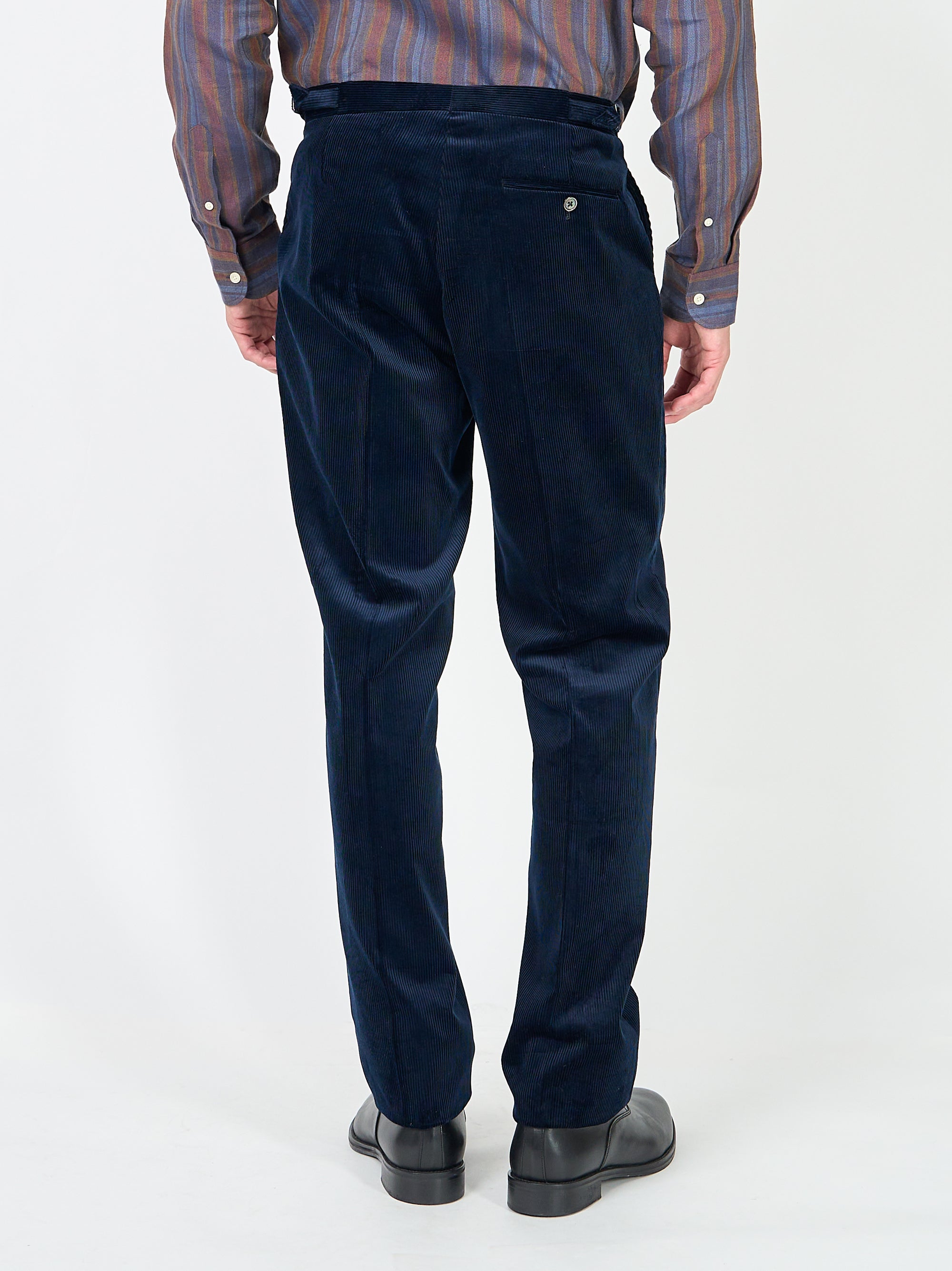 Navy Hatfield Cord Dress Trouser