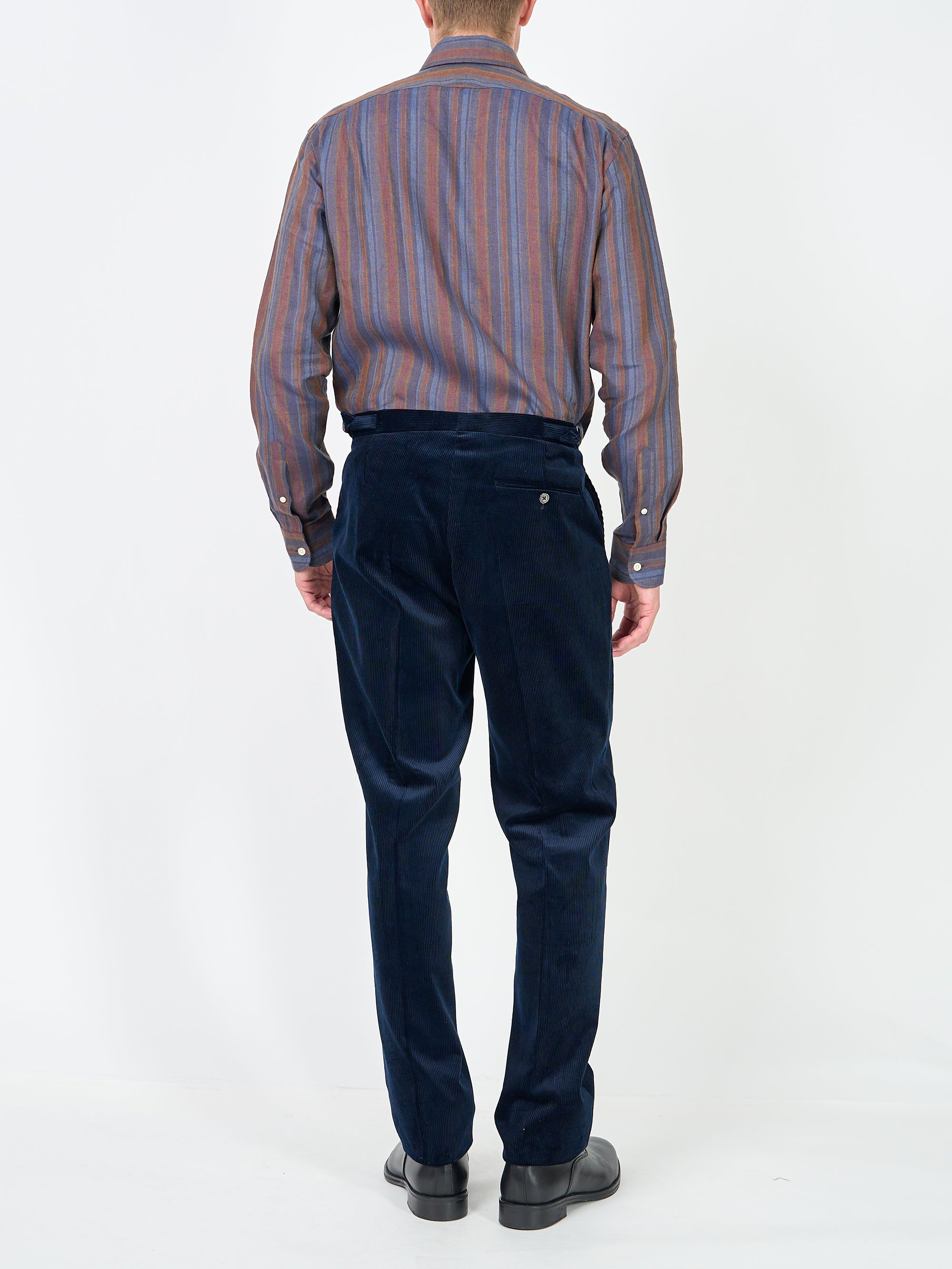 Navy Hatfield Cord Dress Trouser