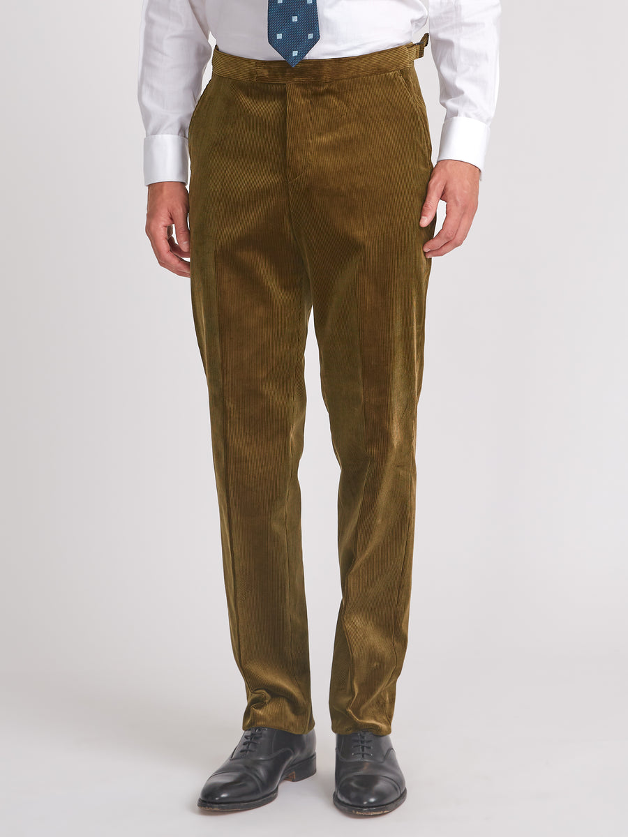 Moss Green Hatfield Cord Dress Trouser