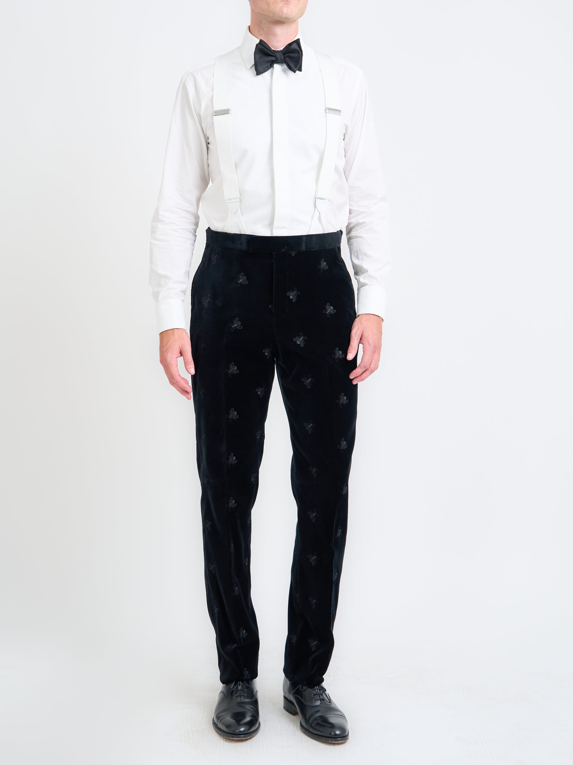 Black Bees Velvet Dress Trouser