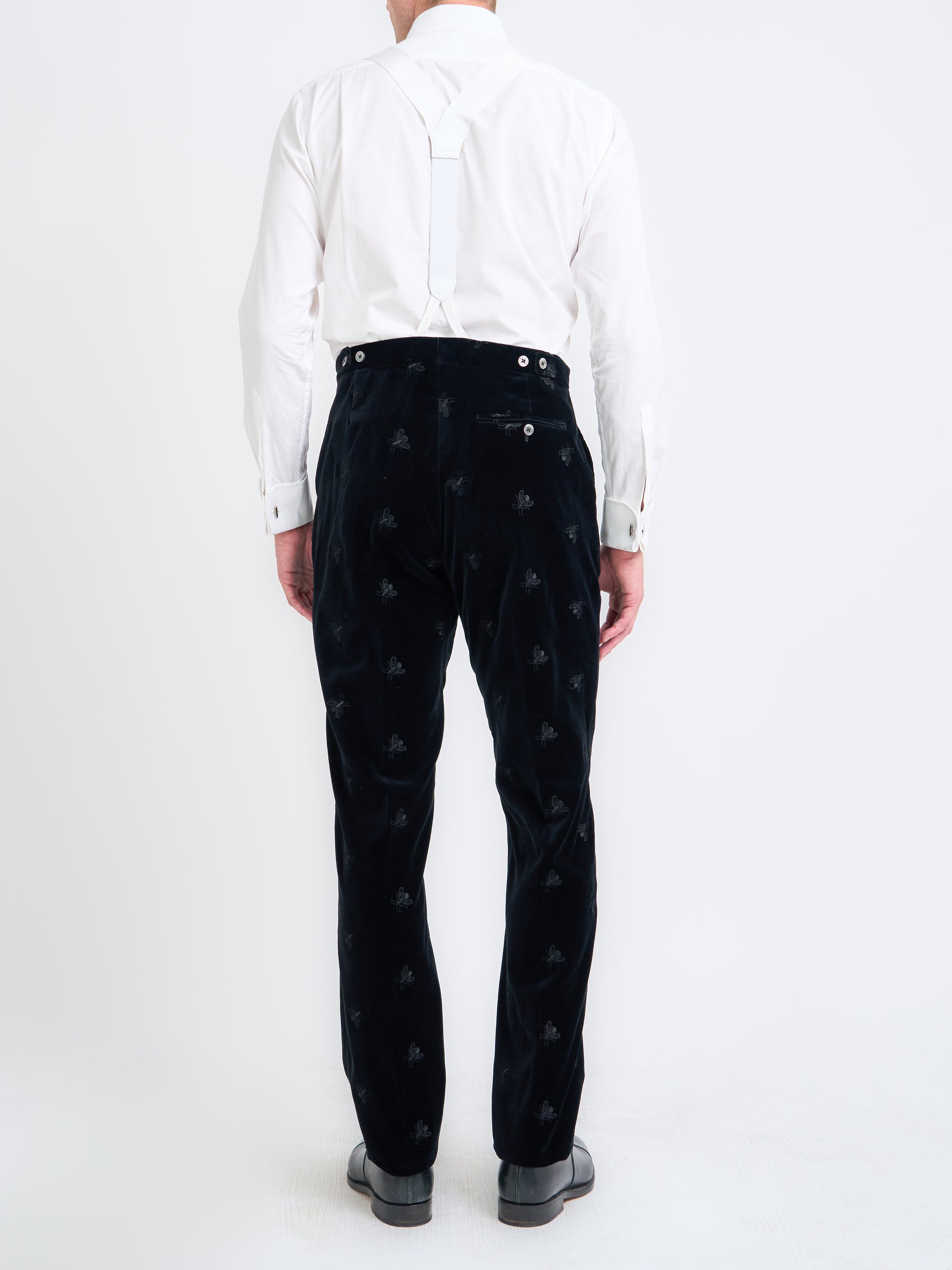 Black Bees Velvet Dress Trouser