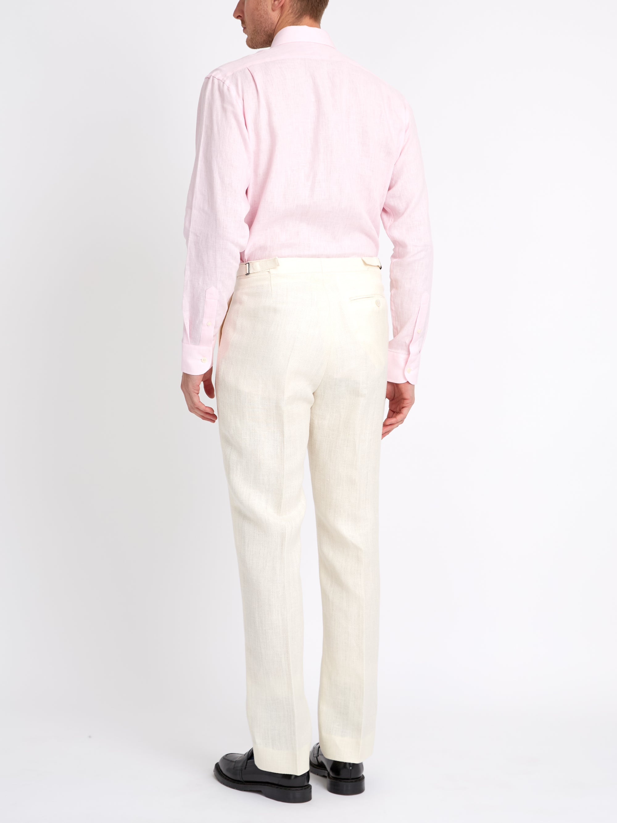 Ivory Randwick Linen Dress Trouser
