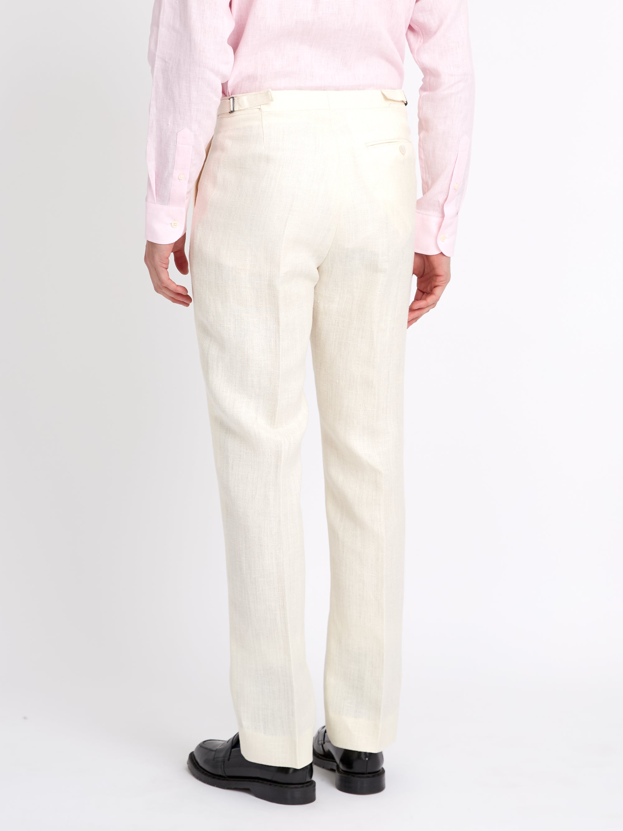 Ivory Randwick Linen Dress Trouser