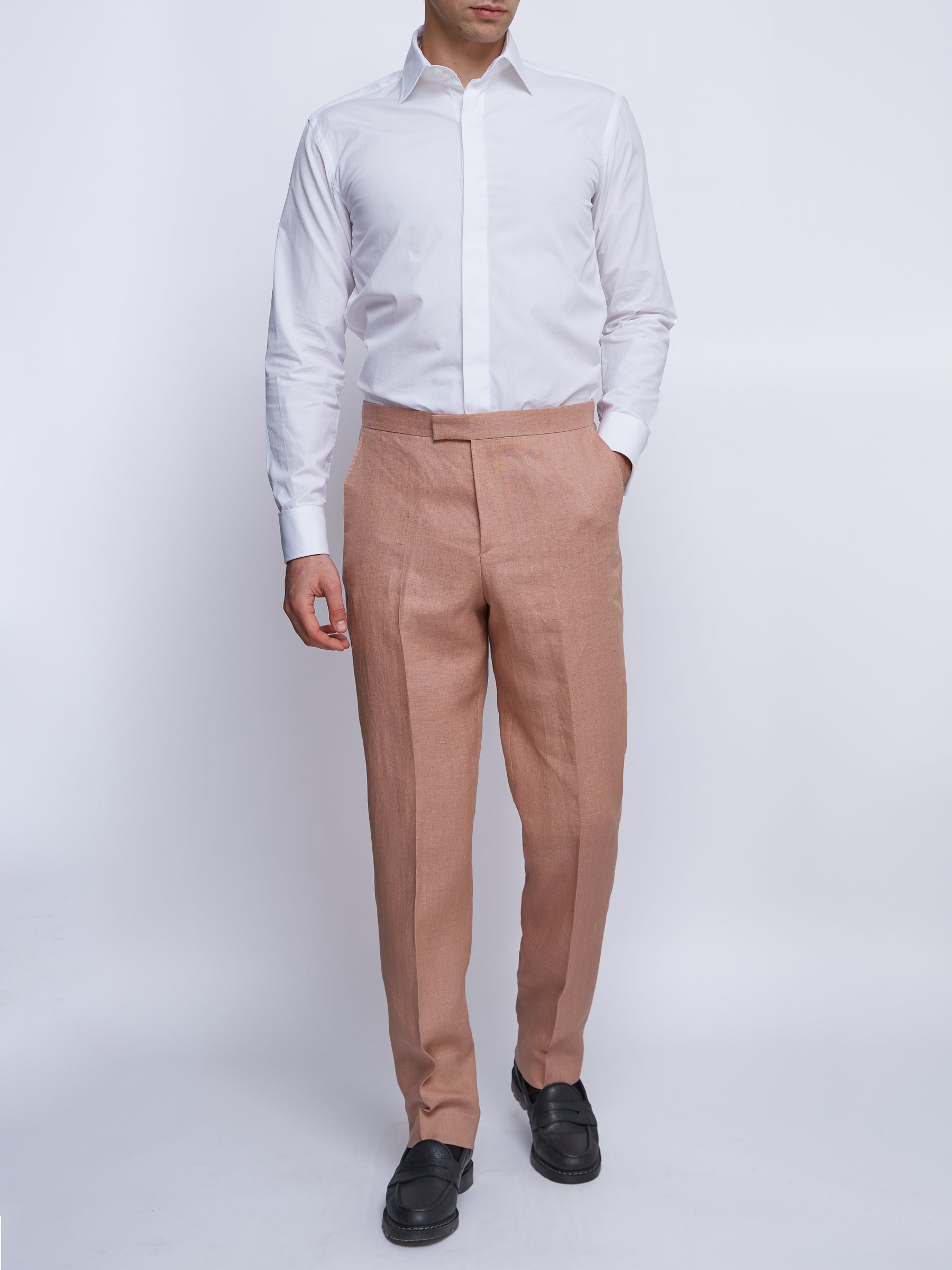 Pink Sidmouth Linen Dress Trouser