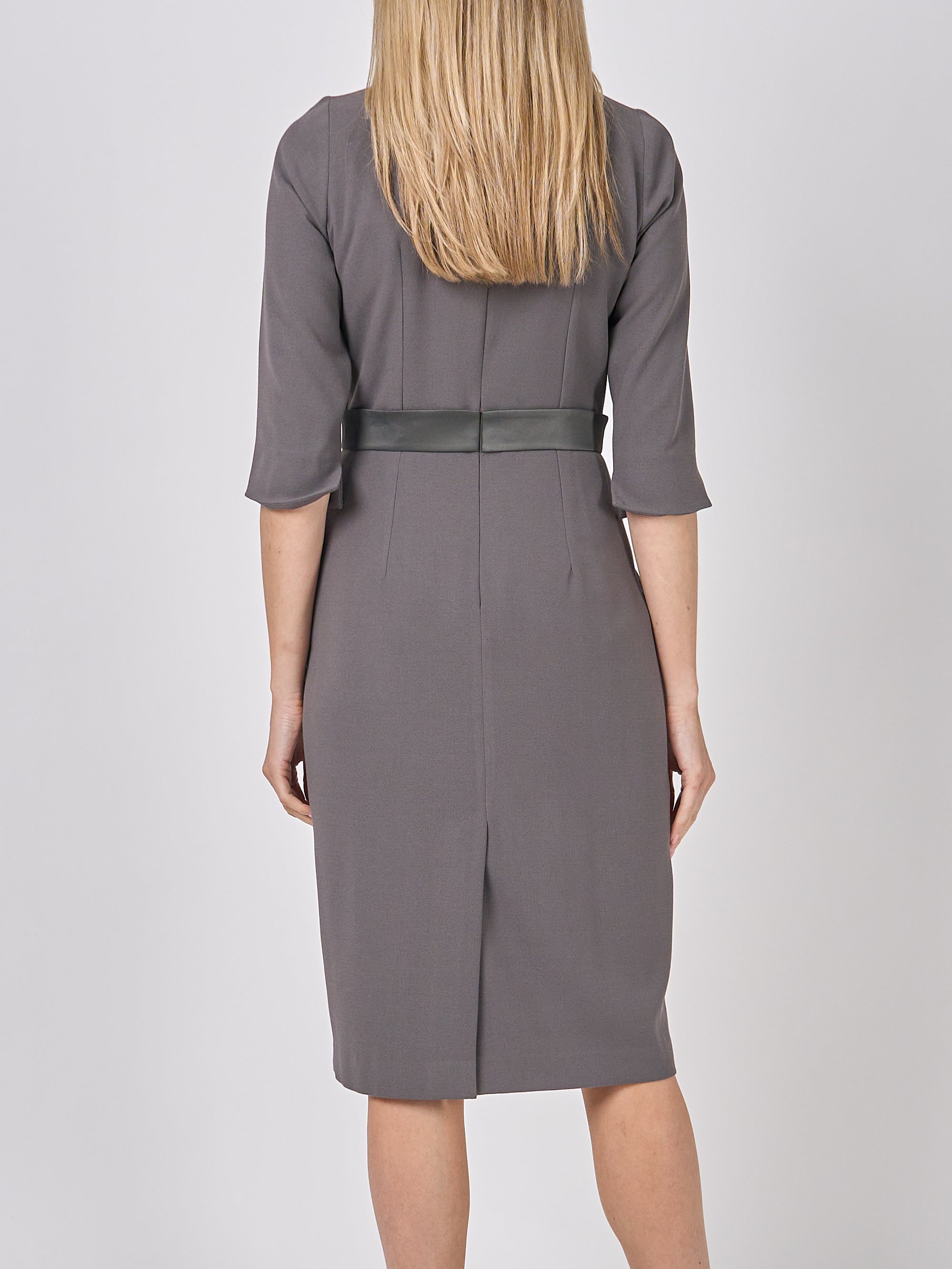 Serena Straight Dress Mink Heavy Crepe