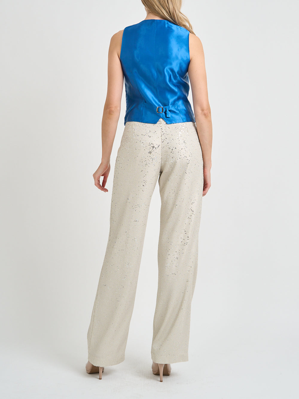 Waistcoat Single-Breasted Cobalt Burchett Silk Velvet