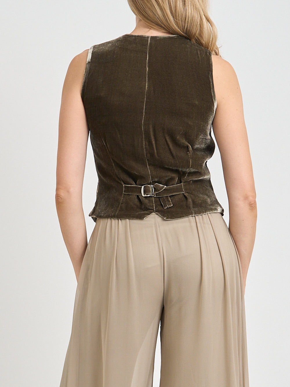 Waistcoat Single-Breasted Oak Gold Lutterworth Silk Velvet