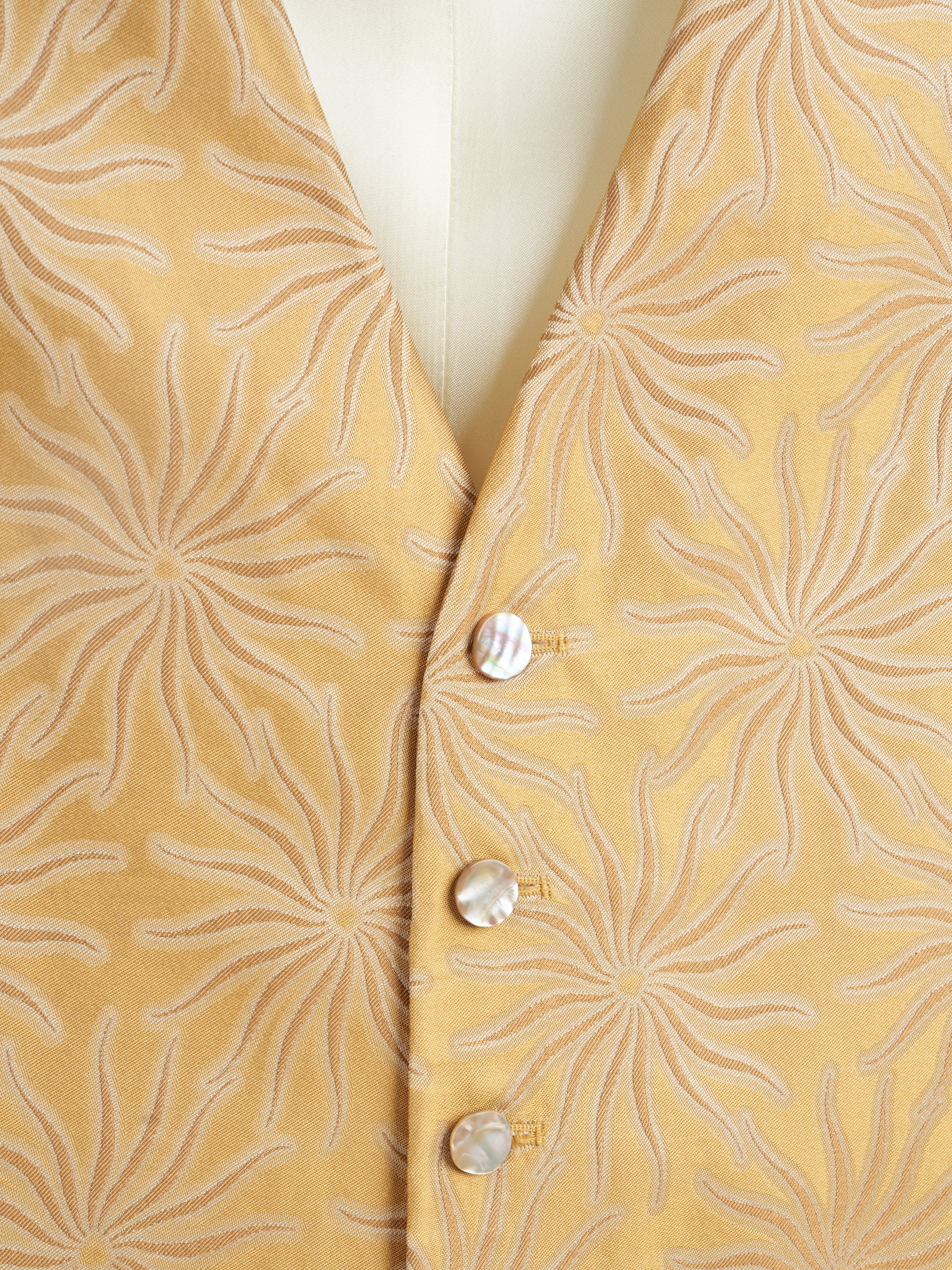 Gold Starburst Single Breasted 6 Button Waistcoat