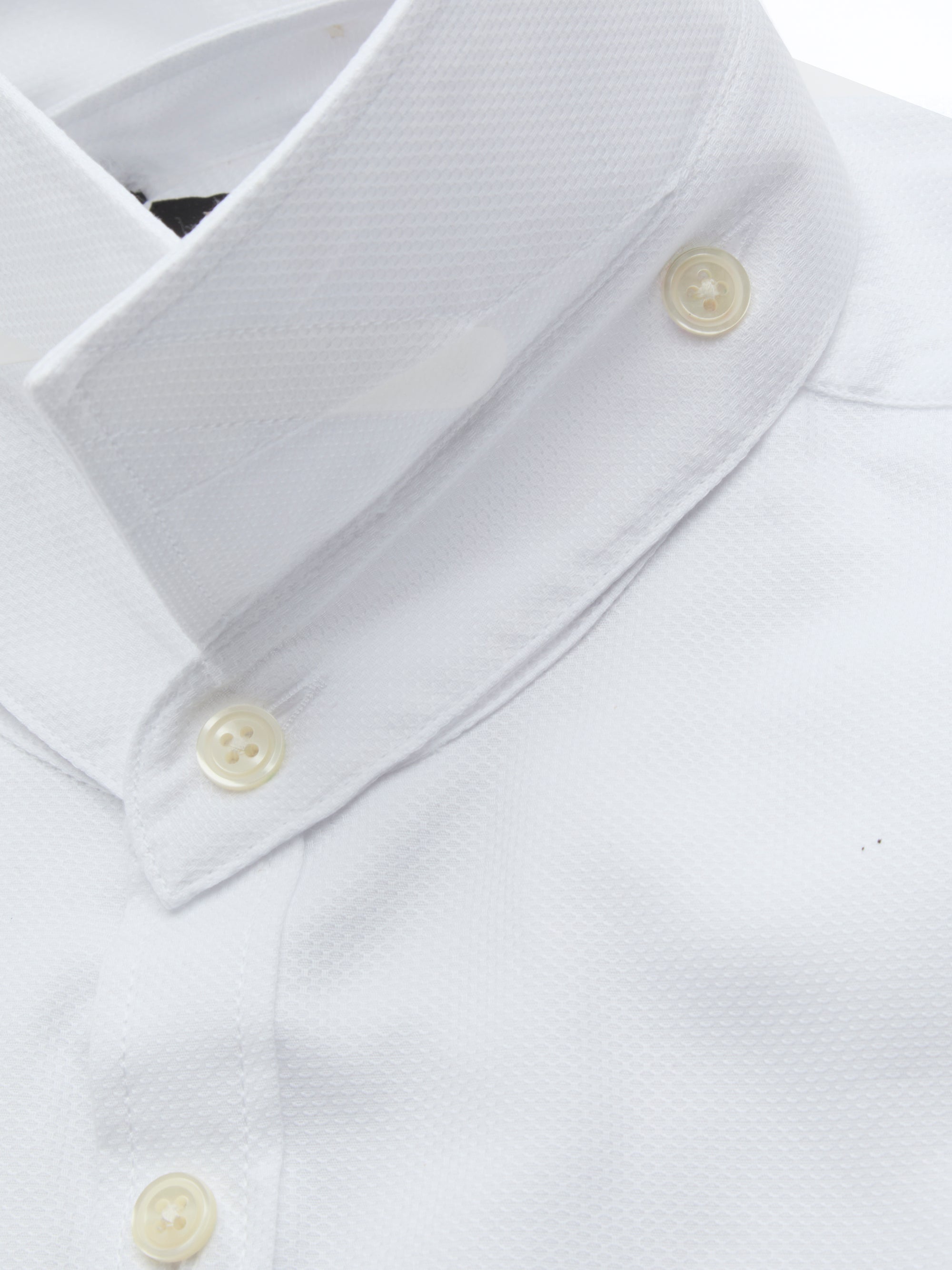 White Sloane Cotton Bib Grandad Shirt