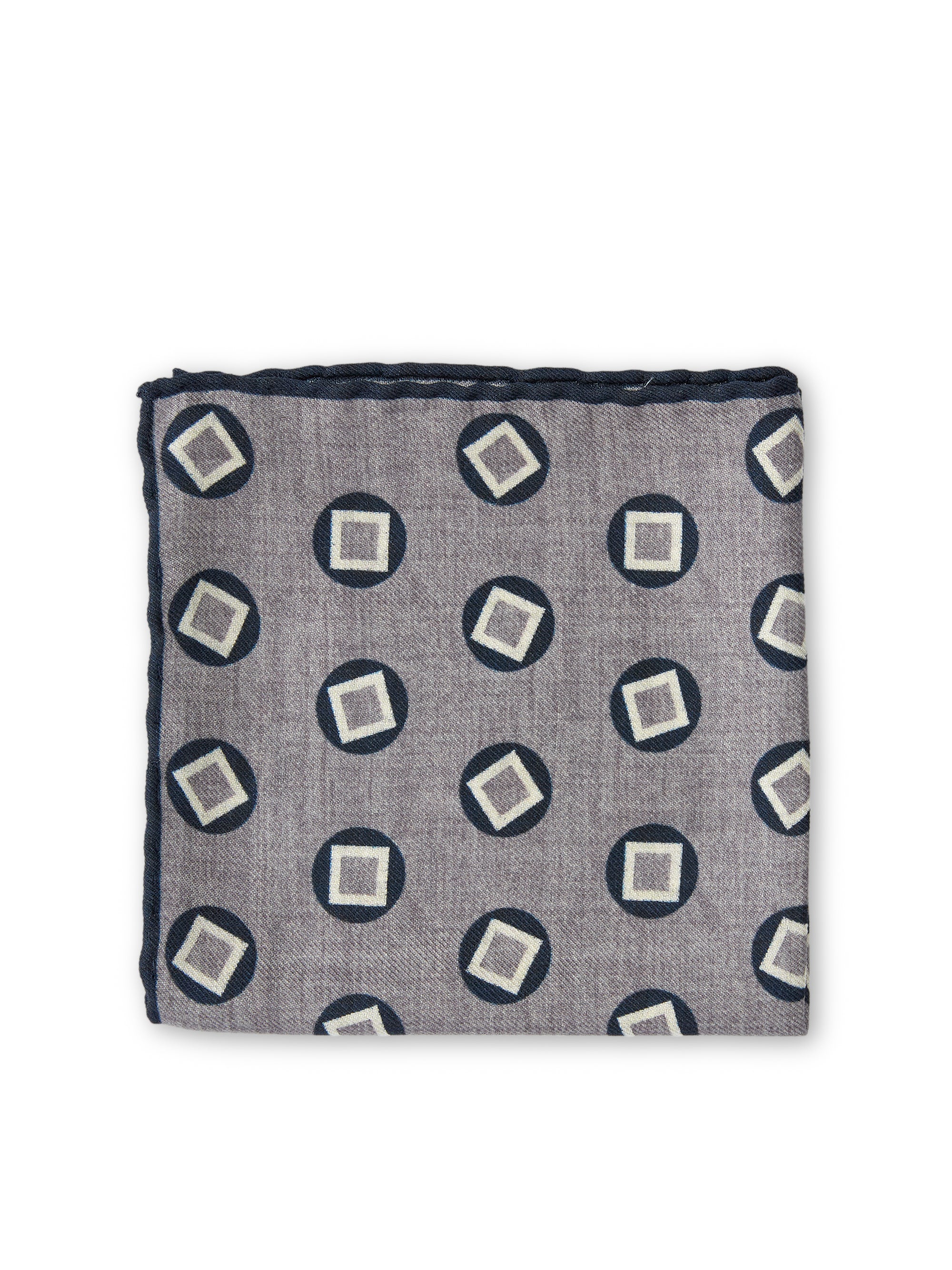 Grey Clivedon Silk Pocket Square