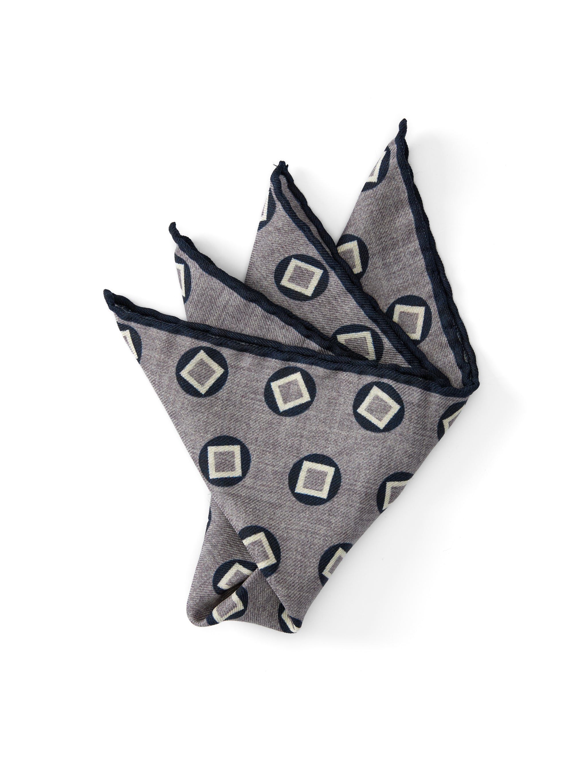 Grey Clivedon Silk Pocket Square