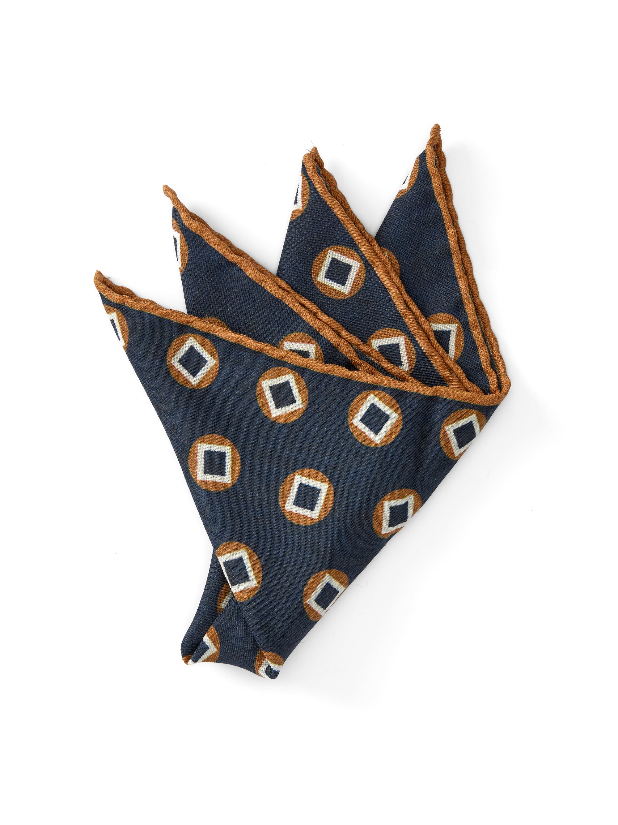 Navy Clivedon Silk Pocket Square